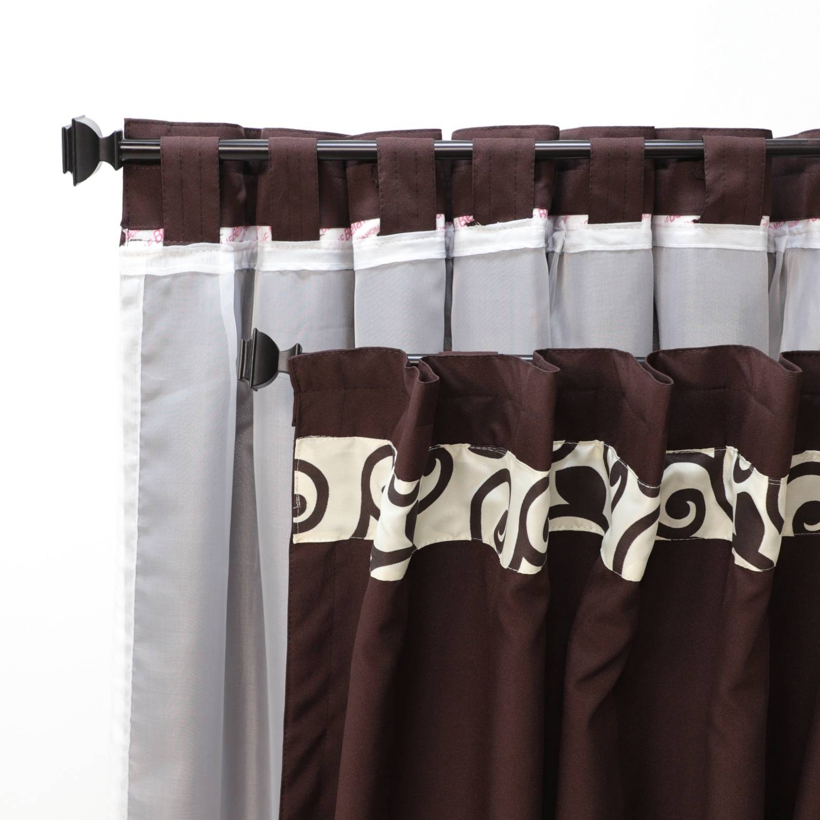 Bela Juego de Cortinas 4 Piezas Fiore 2m Alto x 280 Ancho (Chocolate)
