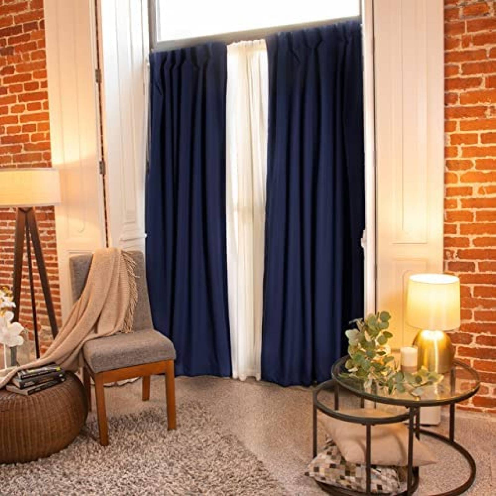 SMITHOOM Pack 2 Cortinas Con Bolsillo Para Barra Diseño De Celosía Para