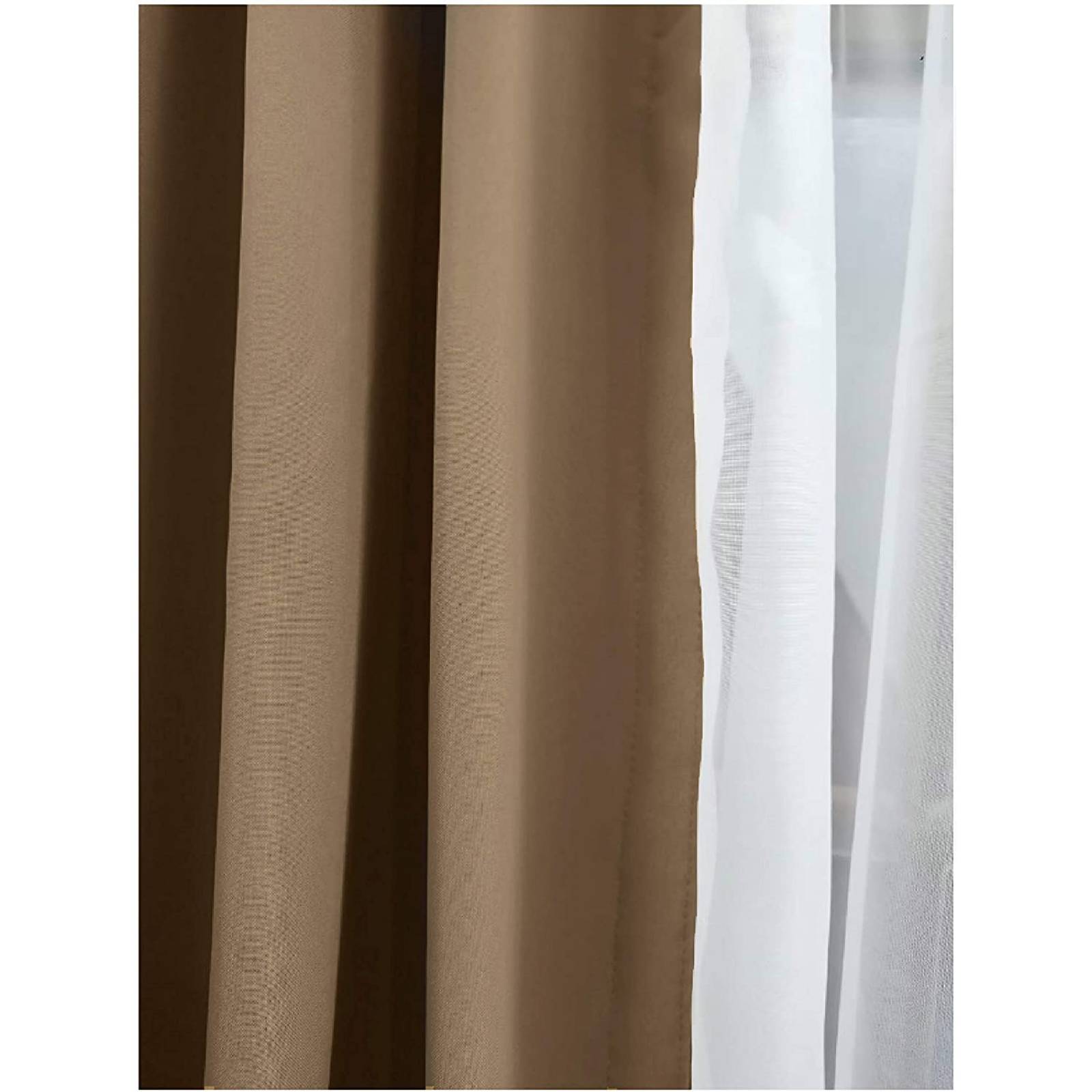 Bela 2 Cortinas Reflex + 1 Velo, 70% Opacas, 2.30Alto x 2.80Ancho (Arena)