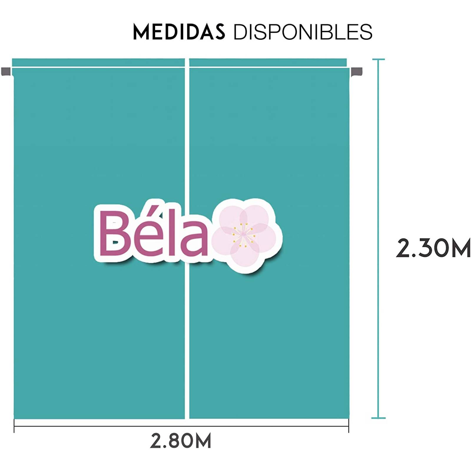 Bela 2 Cortinas Reflex + 1 Velo, 70% Opacas, 2.30Alto x 2.80Ancho (Arena)