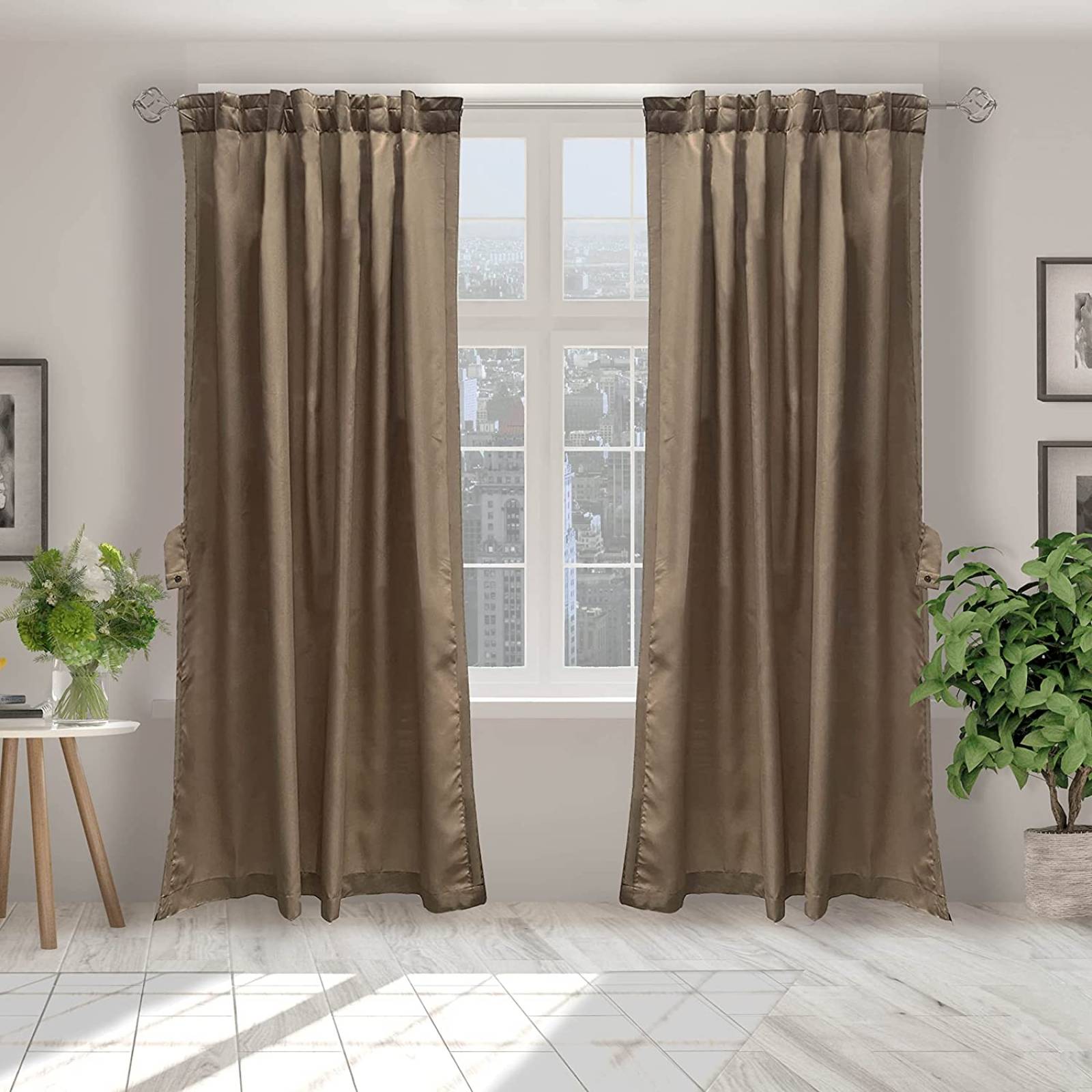 BÉLA Juego Cortinas Aura 1.80m Alto x 2.70m Ancho Color Arena