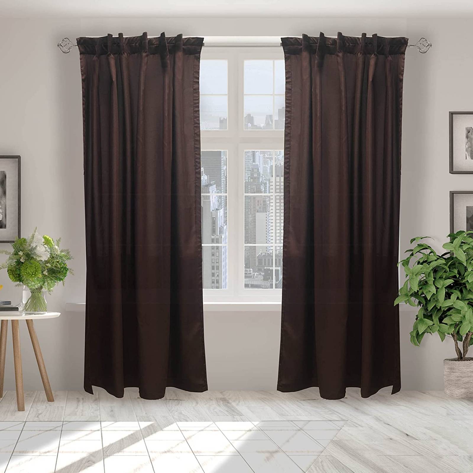 BÉLA Juego Cortinas Aura 1.80m Alto x 2.70m Ancho Color Chocolate