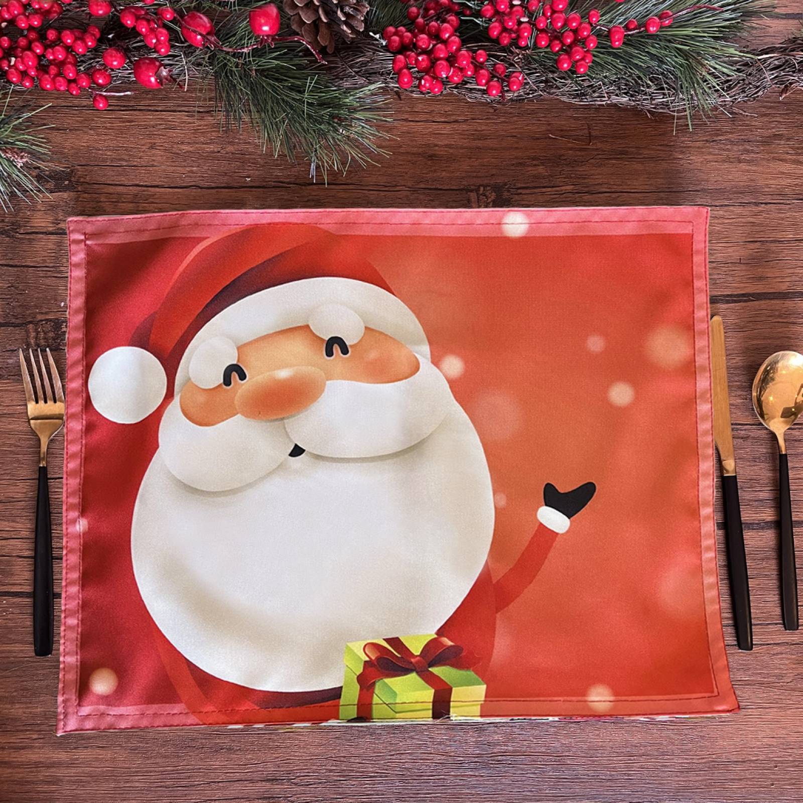 Set De 6 Individuales Béla Navideños 45cm X 35cm Santa Claus