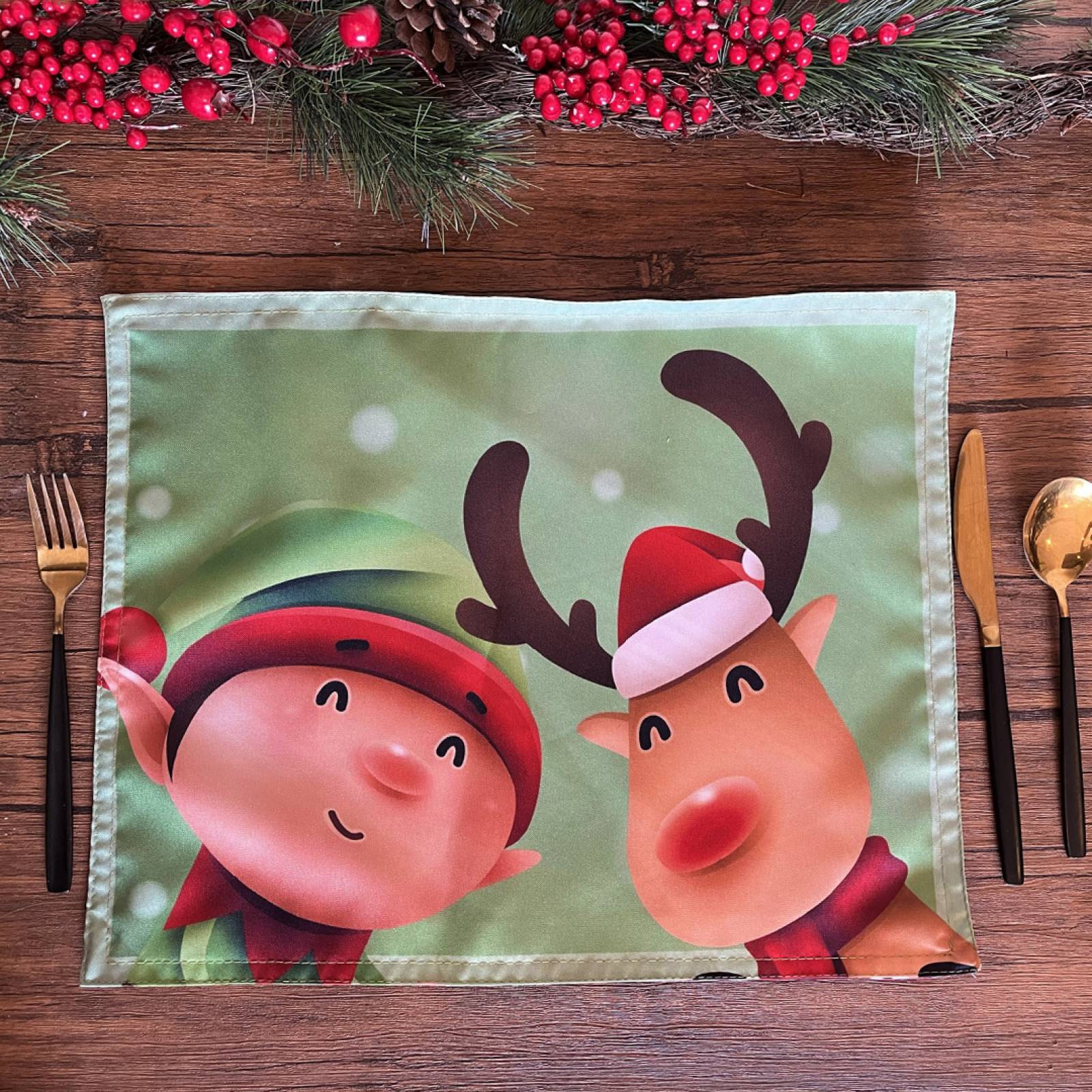 Set De 6 Individuales Béla Navideños 45cm X 35cm Santa Claus