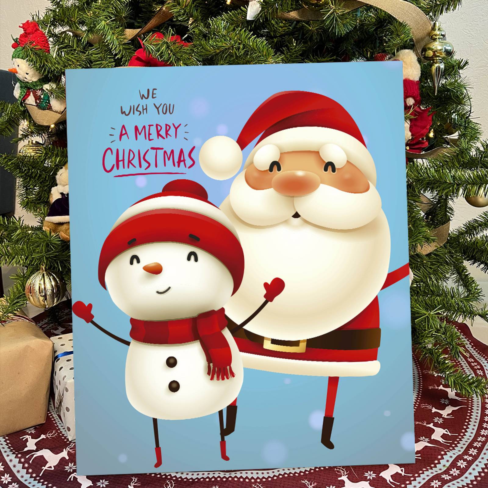 Cuadro Béla Navideño 60cm Largo X 50cm Ancho Santa Claus