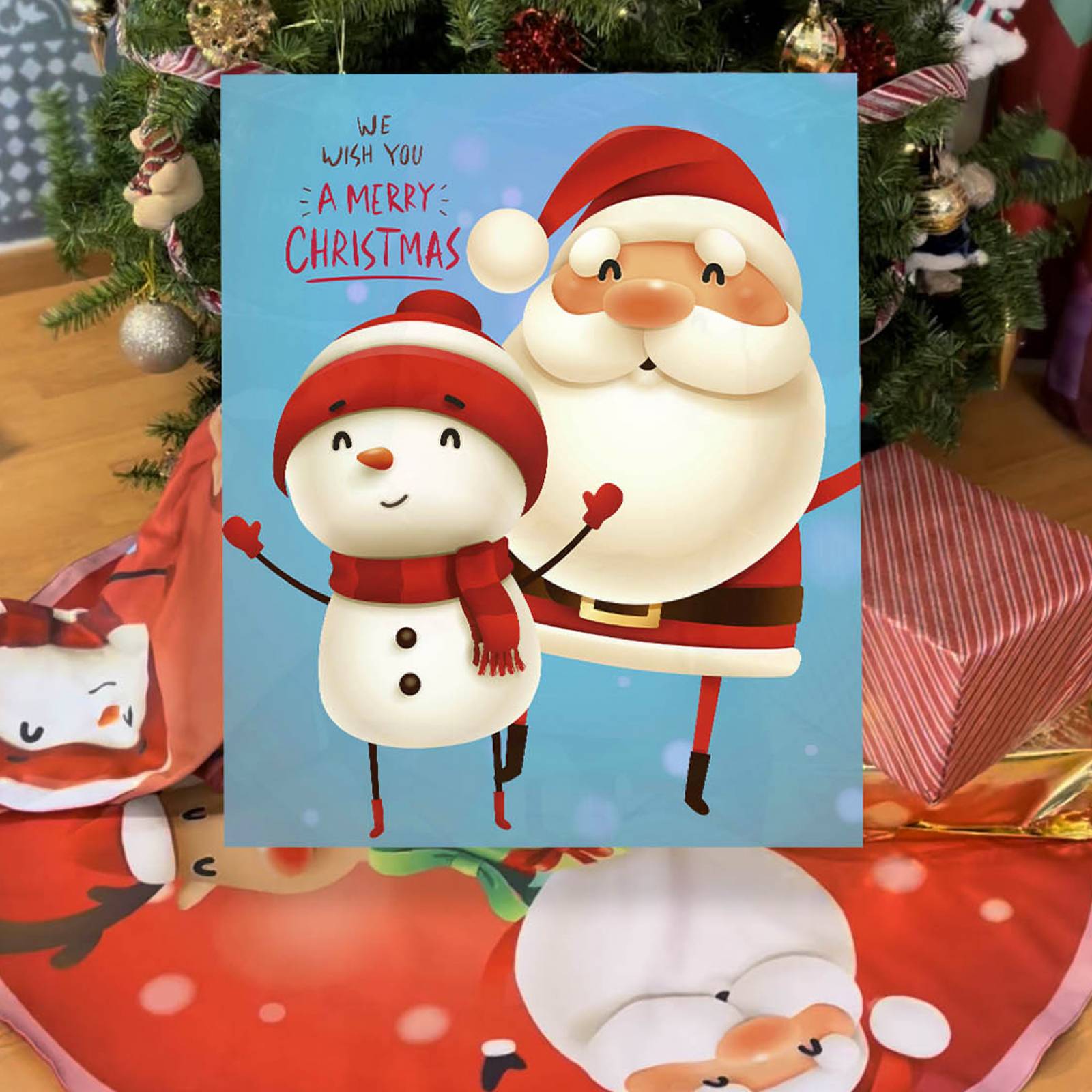 Cuadro Béla Navideño 60cm Largo X 50cm Ancho Santa Claus