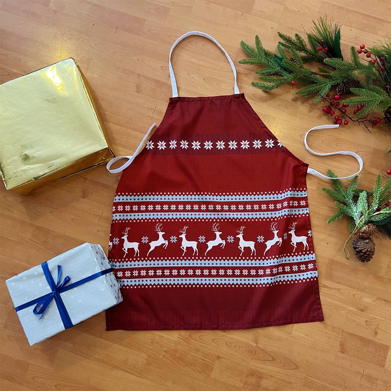 Set De 2 Mandiles Béla Navideños 55cm Largo X 70cm Ancho Renos