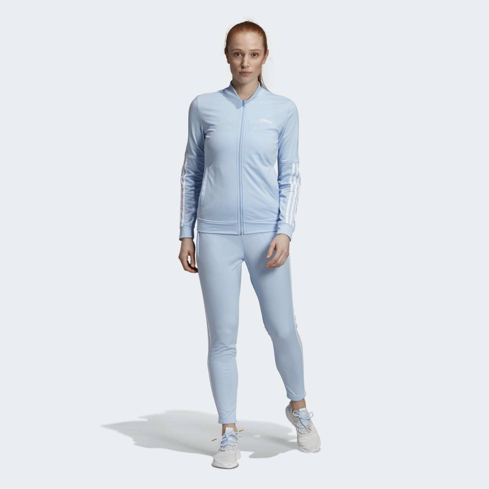 Conjunto Adidas Mujer  Azul Comodo Tres Lineas
