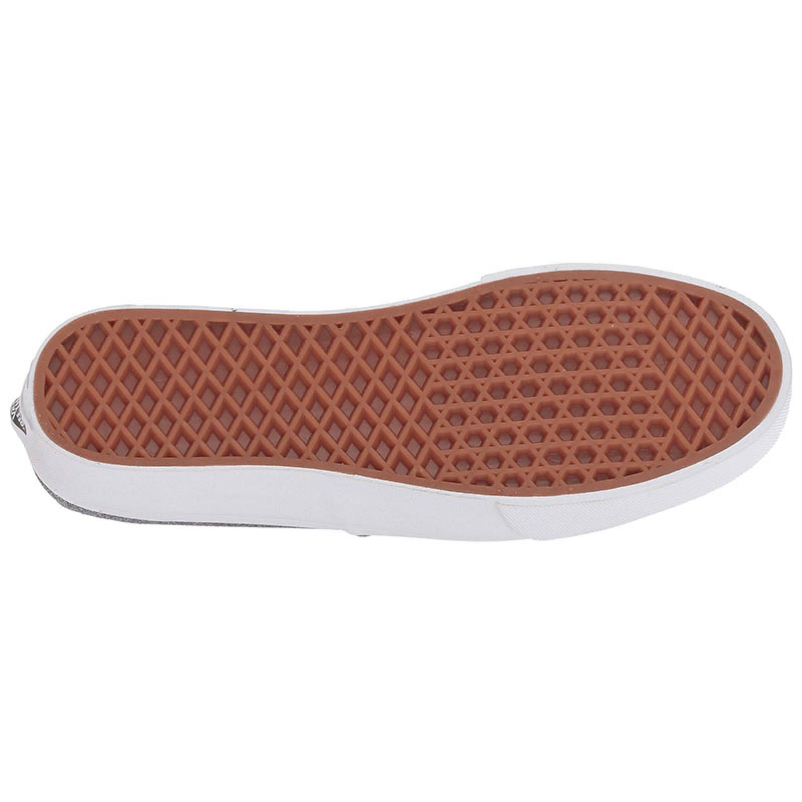 Tenis Vans Authentic Brillosos Plata Mujer