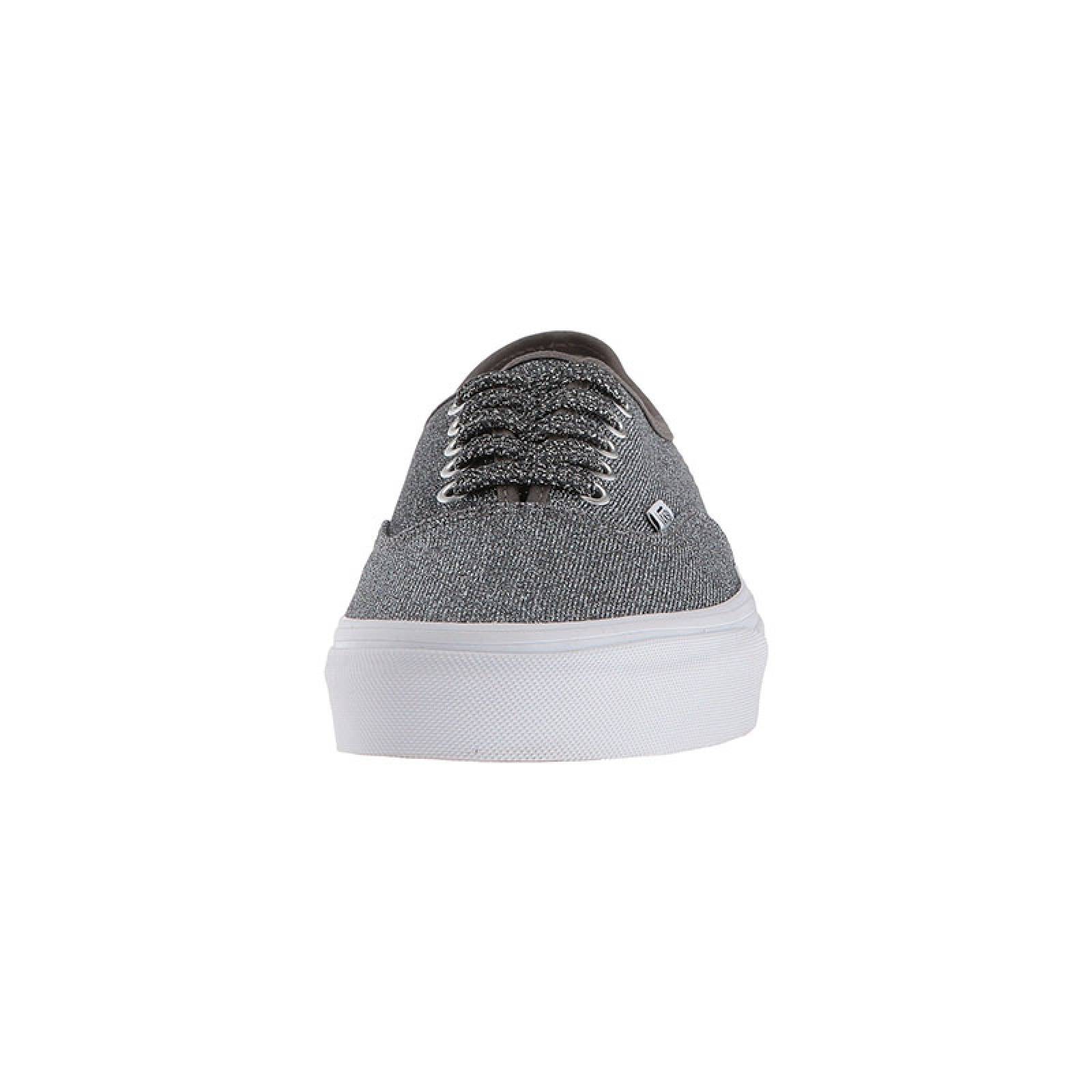 Tenis Vans Authentic Brillosos Plata Mujer