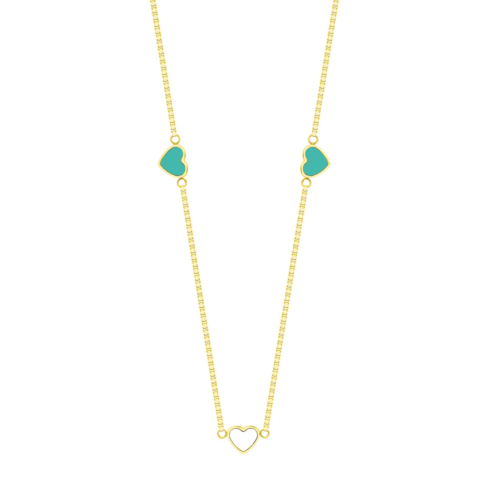 Collar JASON HYDE Amare Cadena Color Oro y Charm Turquesa Mod JHJN0200Y