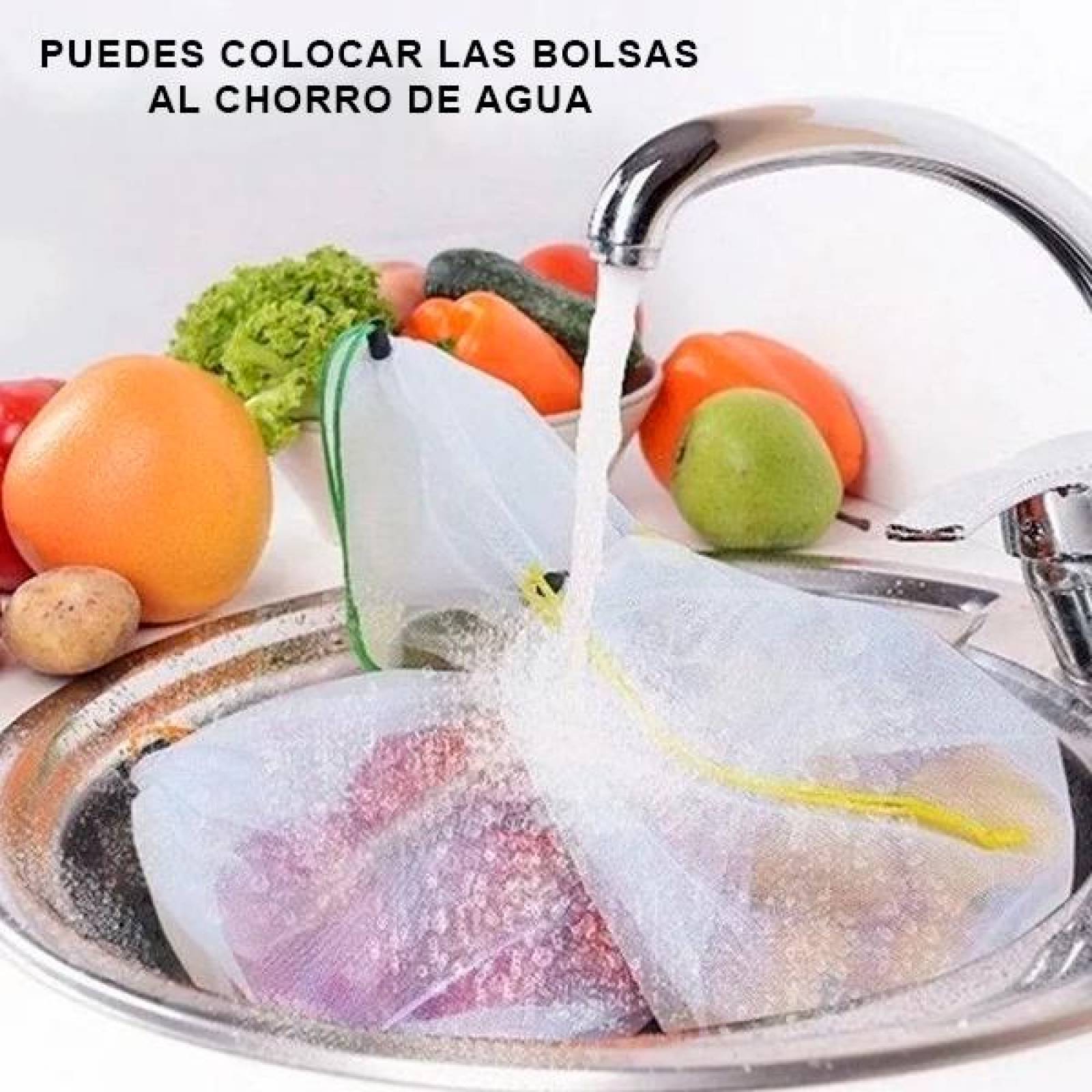 Bolsas Ecologicas, Reutilizables, Lavables, Calidad, para Frutas y Verduras, Supermercado, 12 