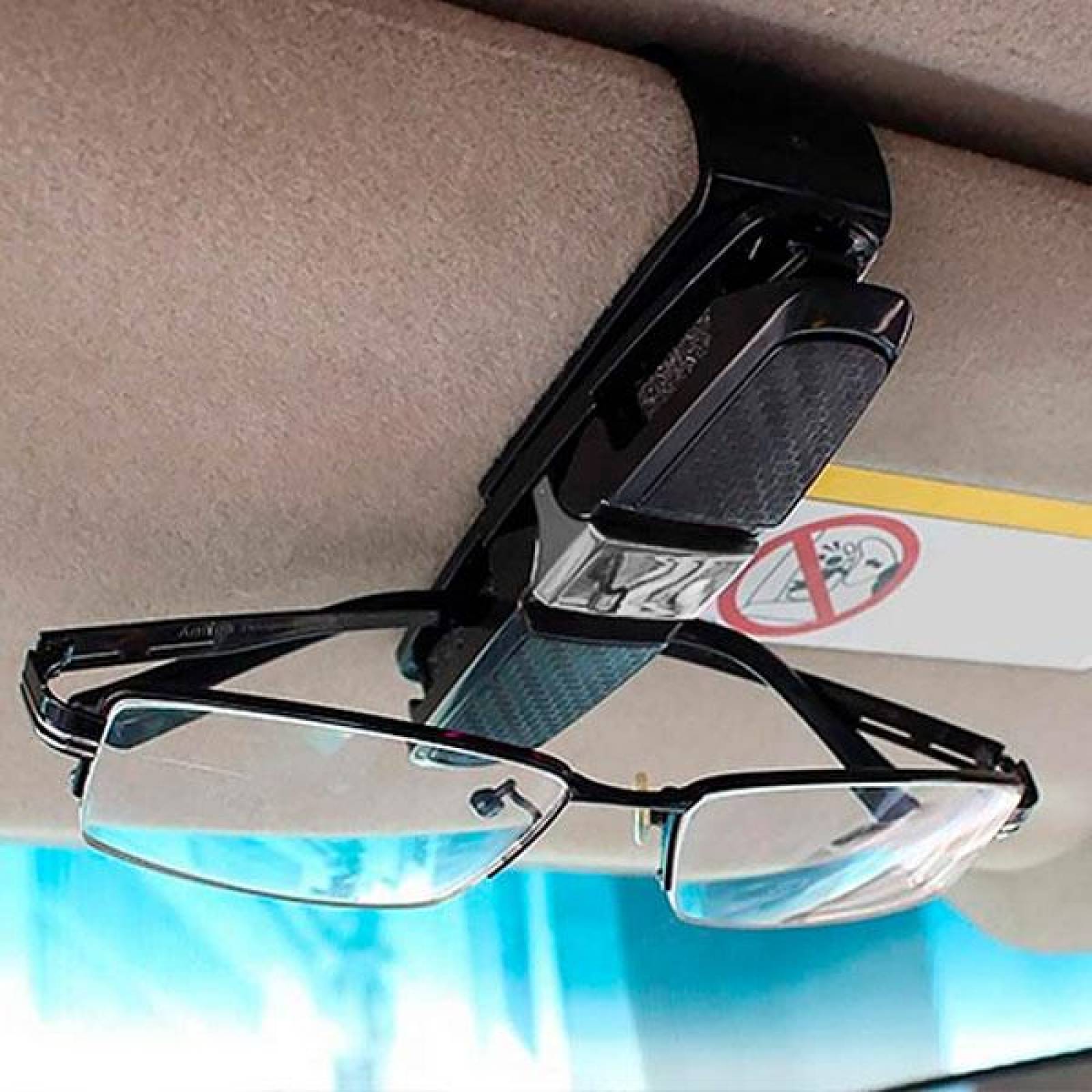 Porta Lentes para Auto, Soporte para Colgar Gafas, Clip, Negro 