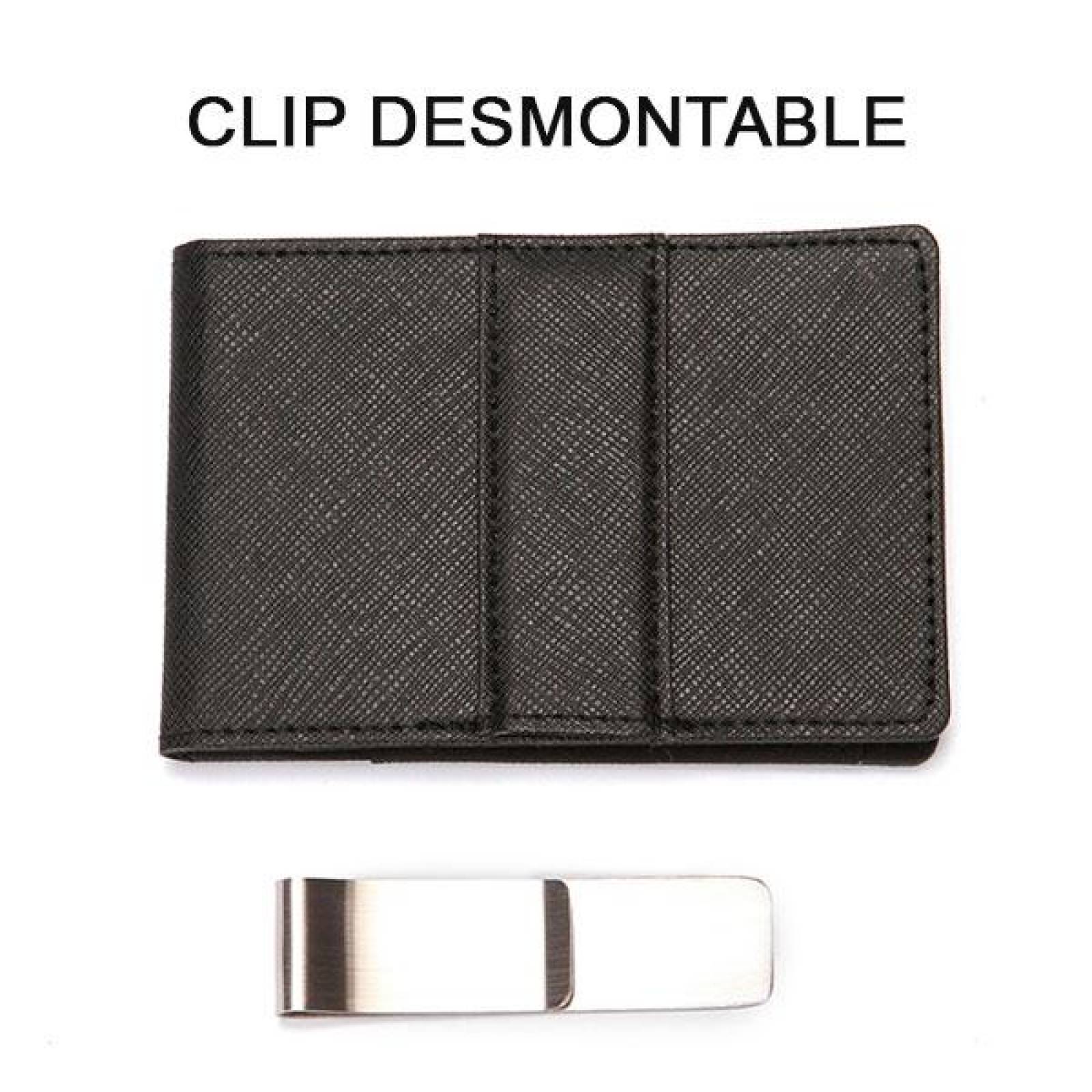 Cartera, Cuero sintético, Billetera, RFID, tipo Wallet o Tarjetero, Compacta, Negra 