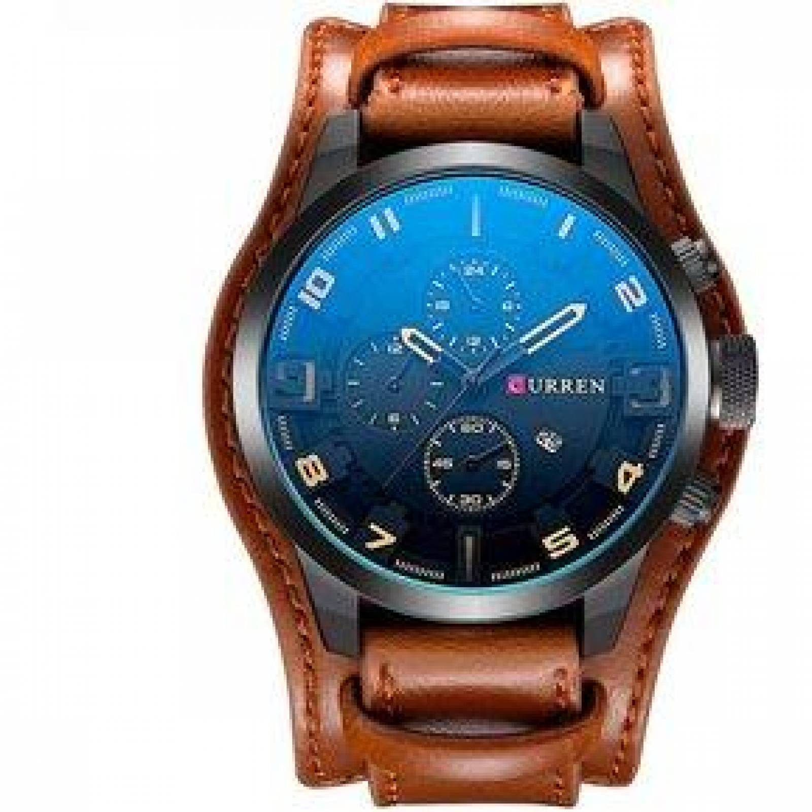 Reloj Curren para Hombre Con Fechador Correa de Cuero Ajustable 