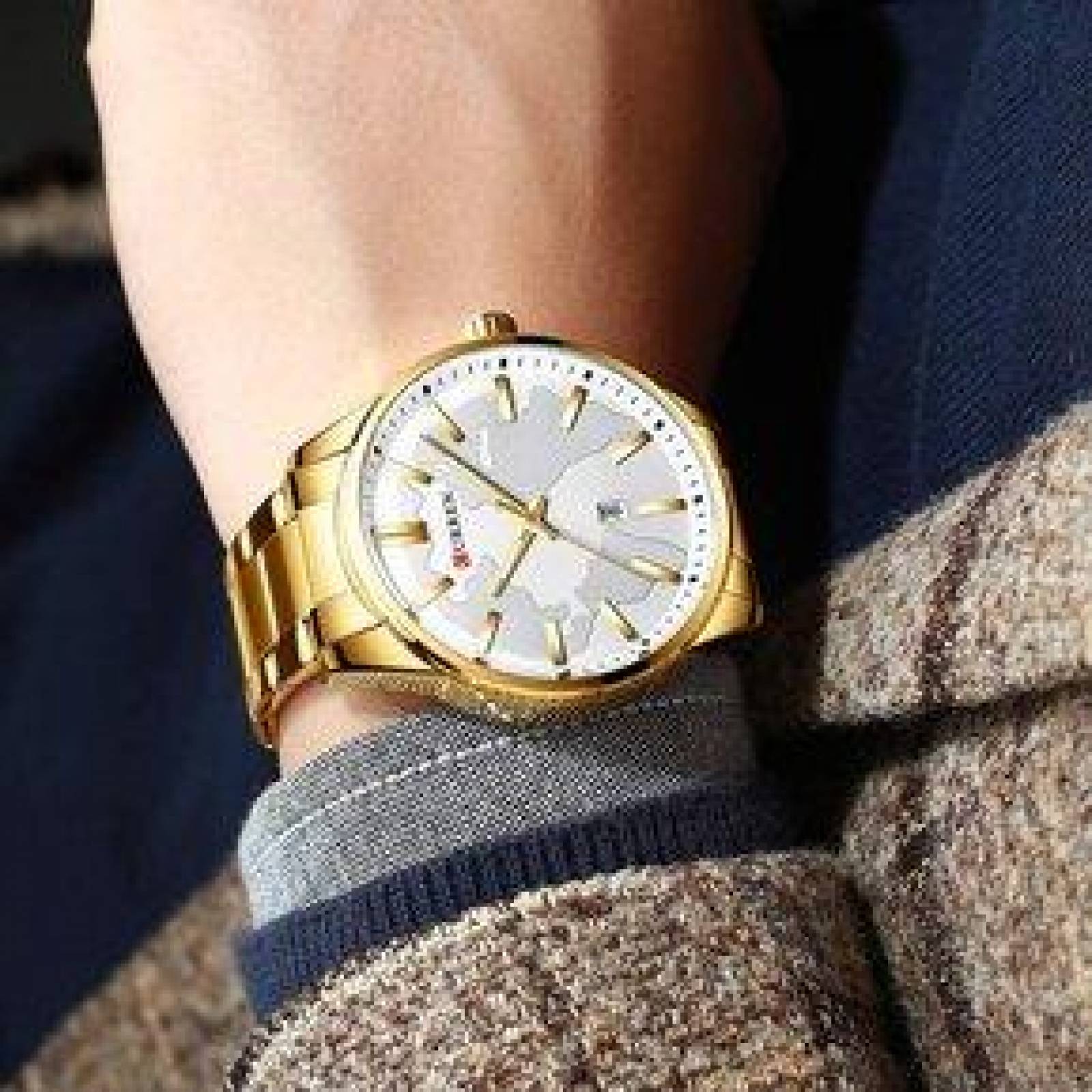 Reloj Curren para Hombre, Correa de Metal, Ajustable, Con Fechador 