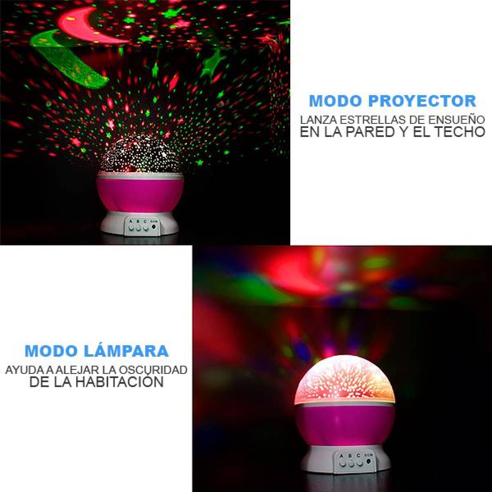 Lámpara Proyector De Estrellas Para Niños Luces Led, recamara Azul