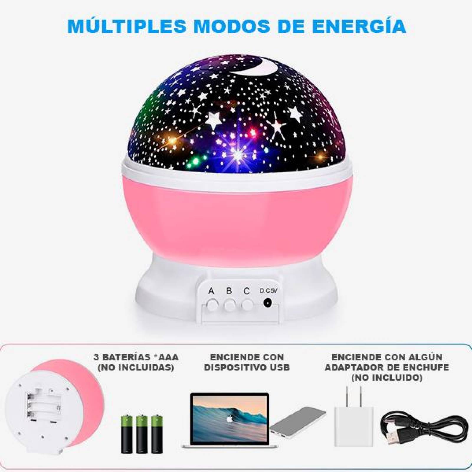 Lámpara Proyector De Estrellas Para Niños Luces Led, recamara Azul