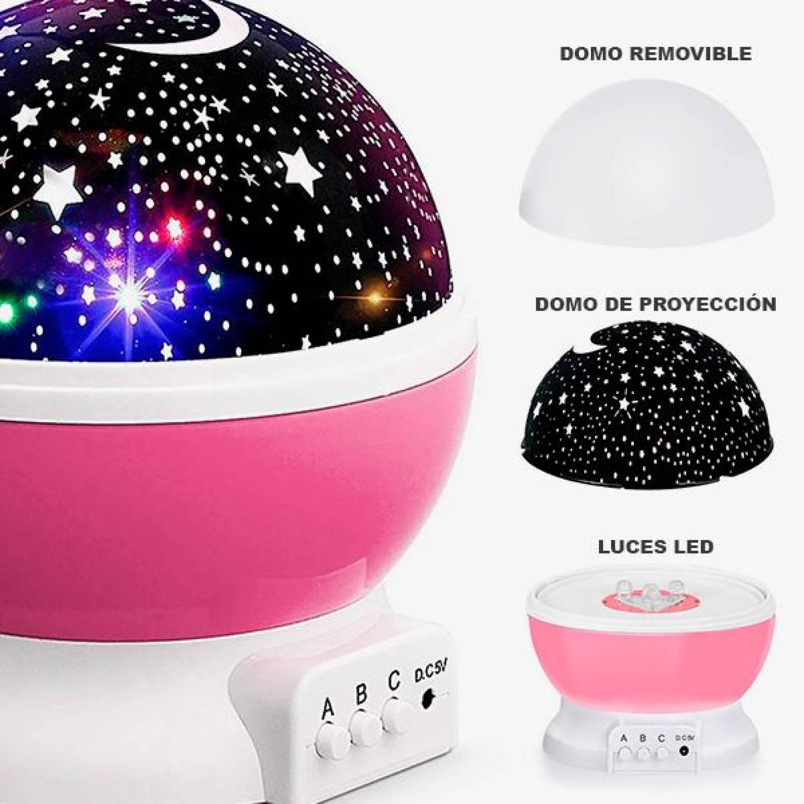 Lámpara Proyector De Estrellas Para Niños Luces Led, recamara Azul