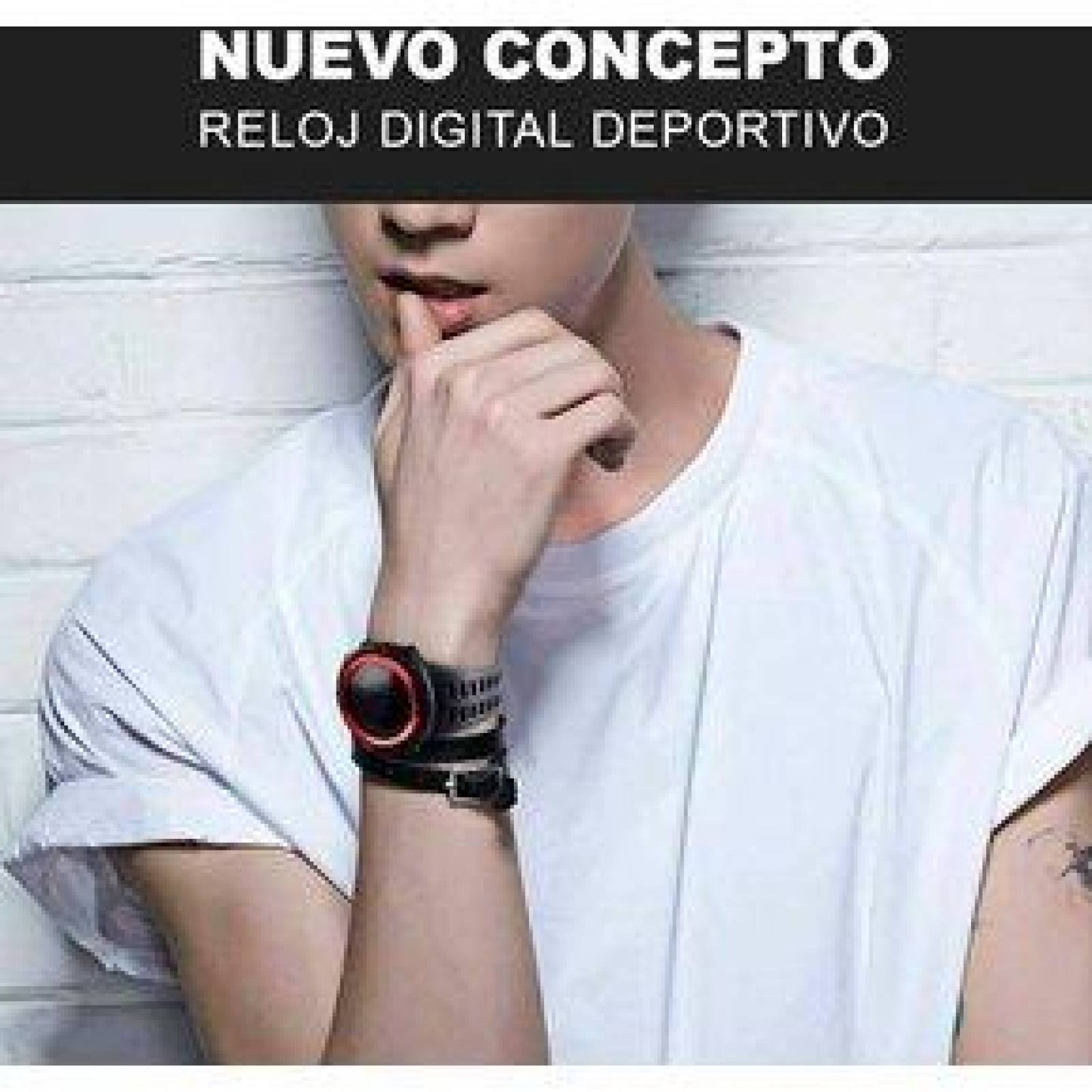 Reloj para Hombre, Deportivo, Digital, Correa Silicón, Ajustable 