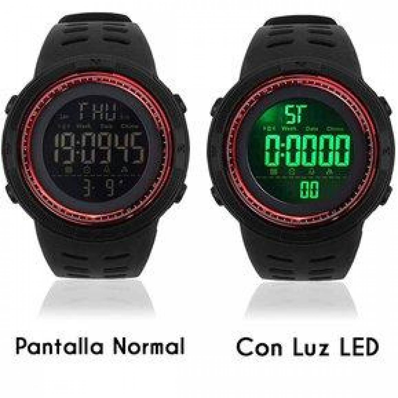 Reloj para Hombre, Deportivo, Digital, Correa Silicón, Ajustable 