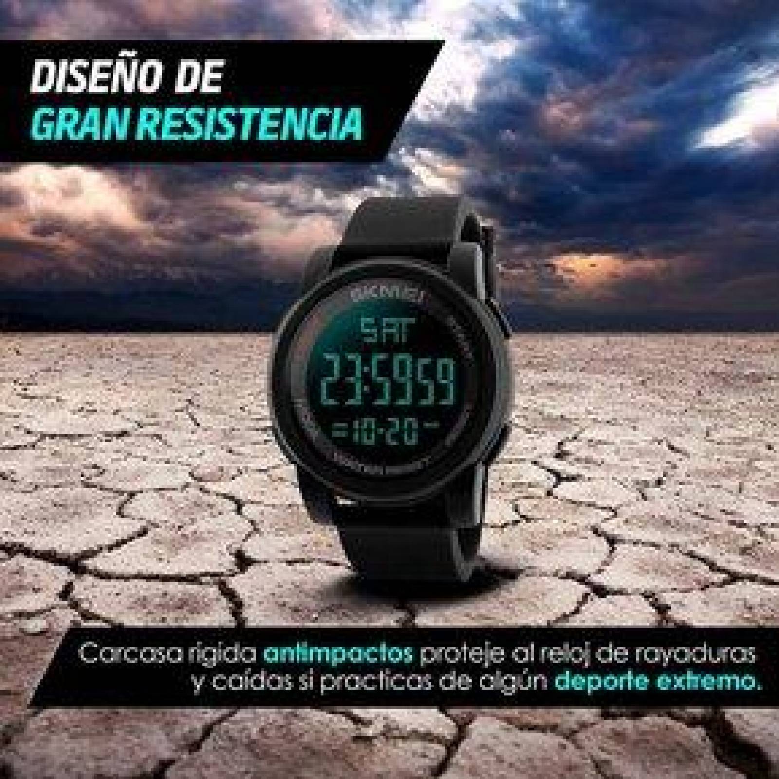 Reloj Digital Deportivo para Hombre con Luz LED y Broche de Hebilla 