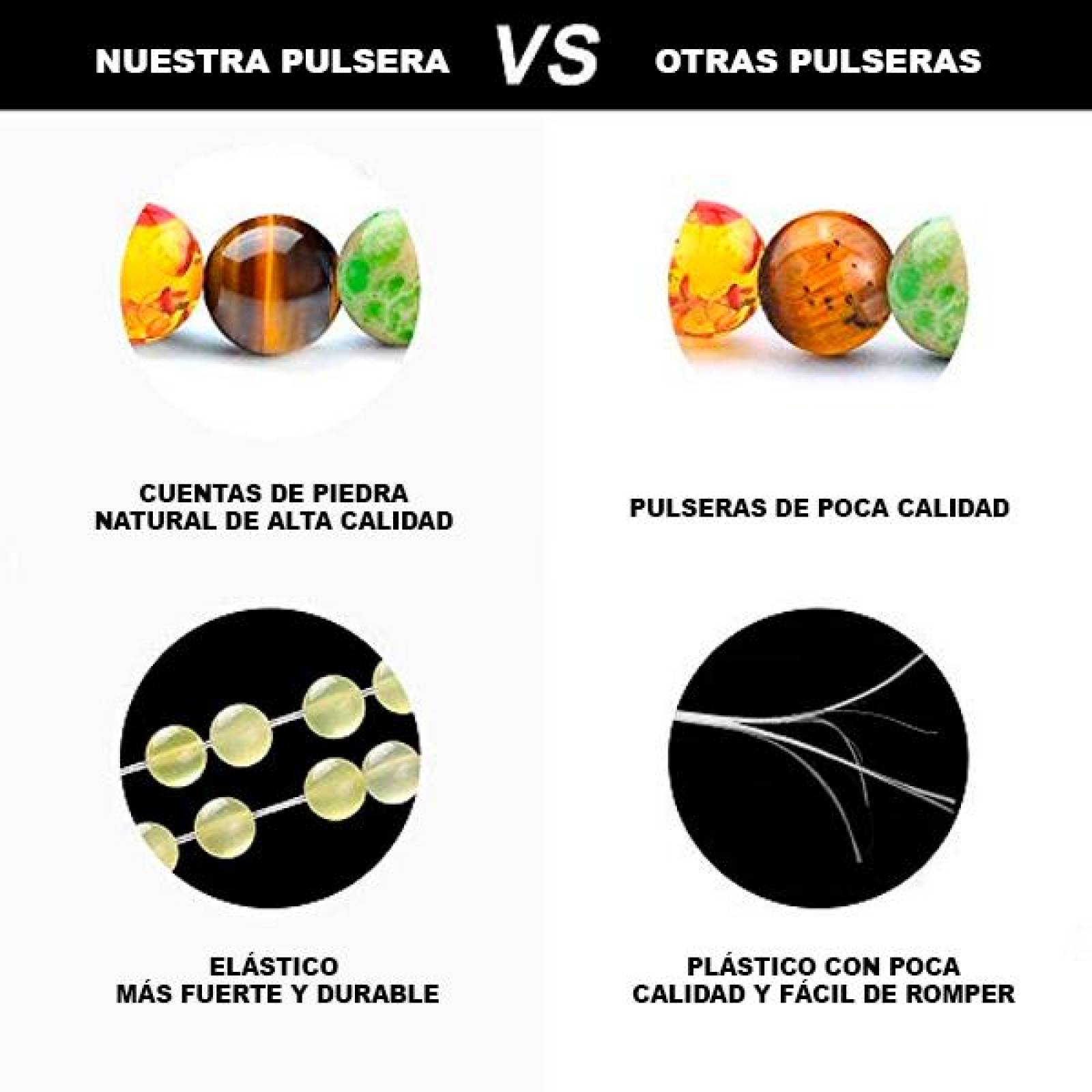 Pulsera de Colores Unisex 1 Pieza, de Elástico, con Piedra Volcánica, Alineación de Chakras 