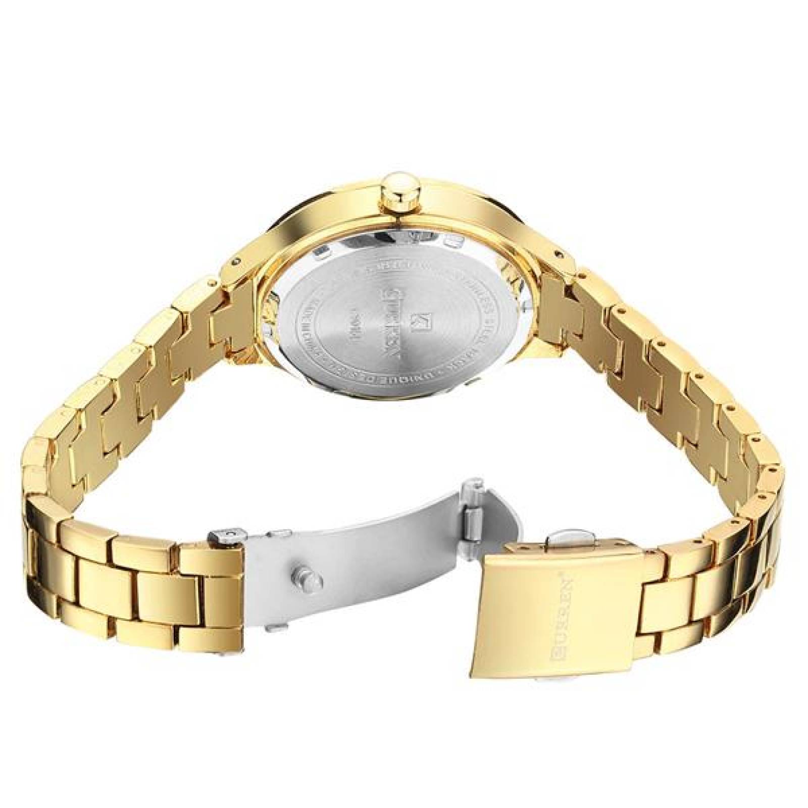 Reloj CURREN para Mujer, Análogo, con Correa de Acero Inoxidable de Eslabones Ajustable con Broche d 