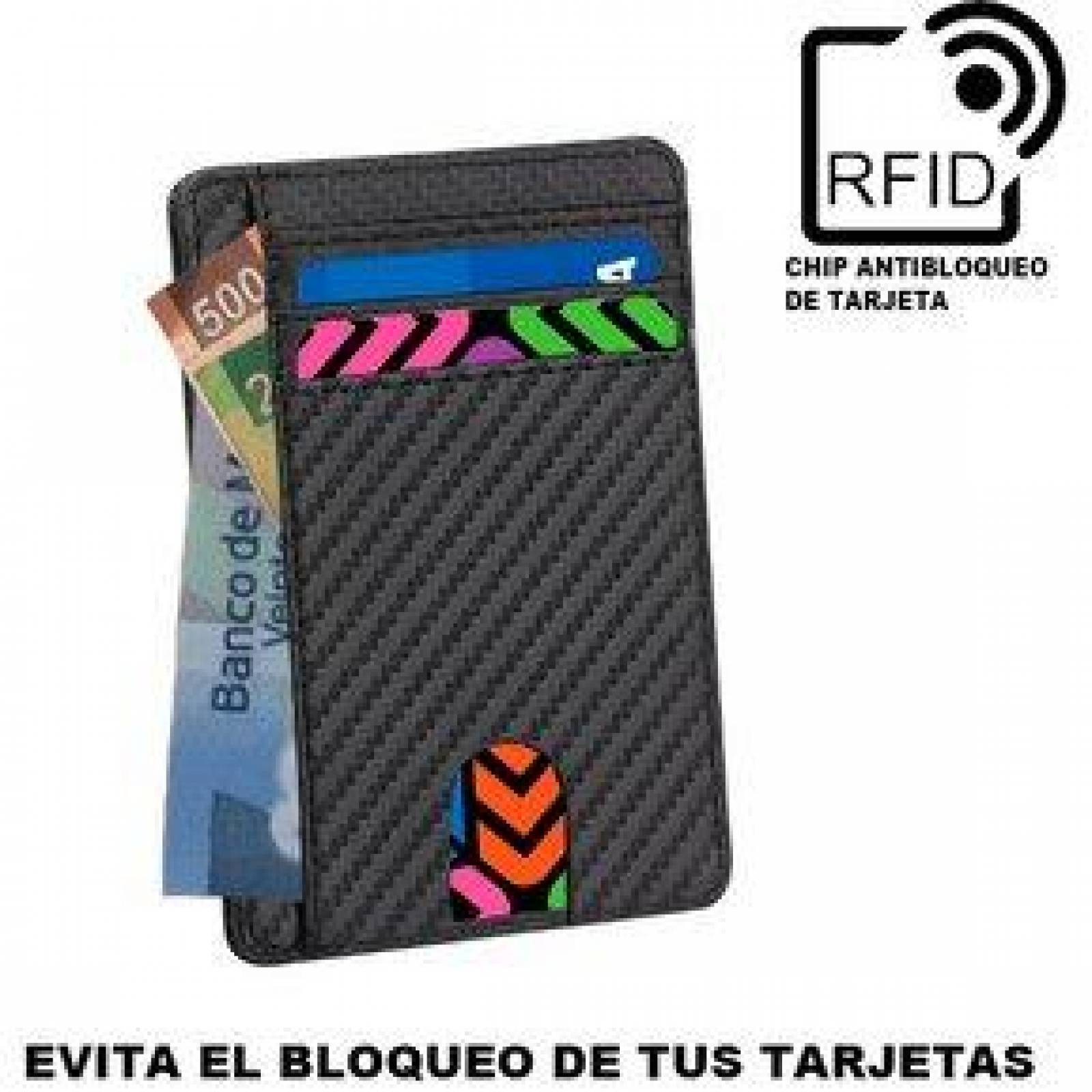 Tarjetero para Hombre Cartera Bloqueo RFID Evita Clonación Ultra Delgado