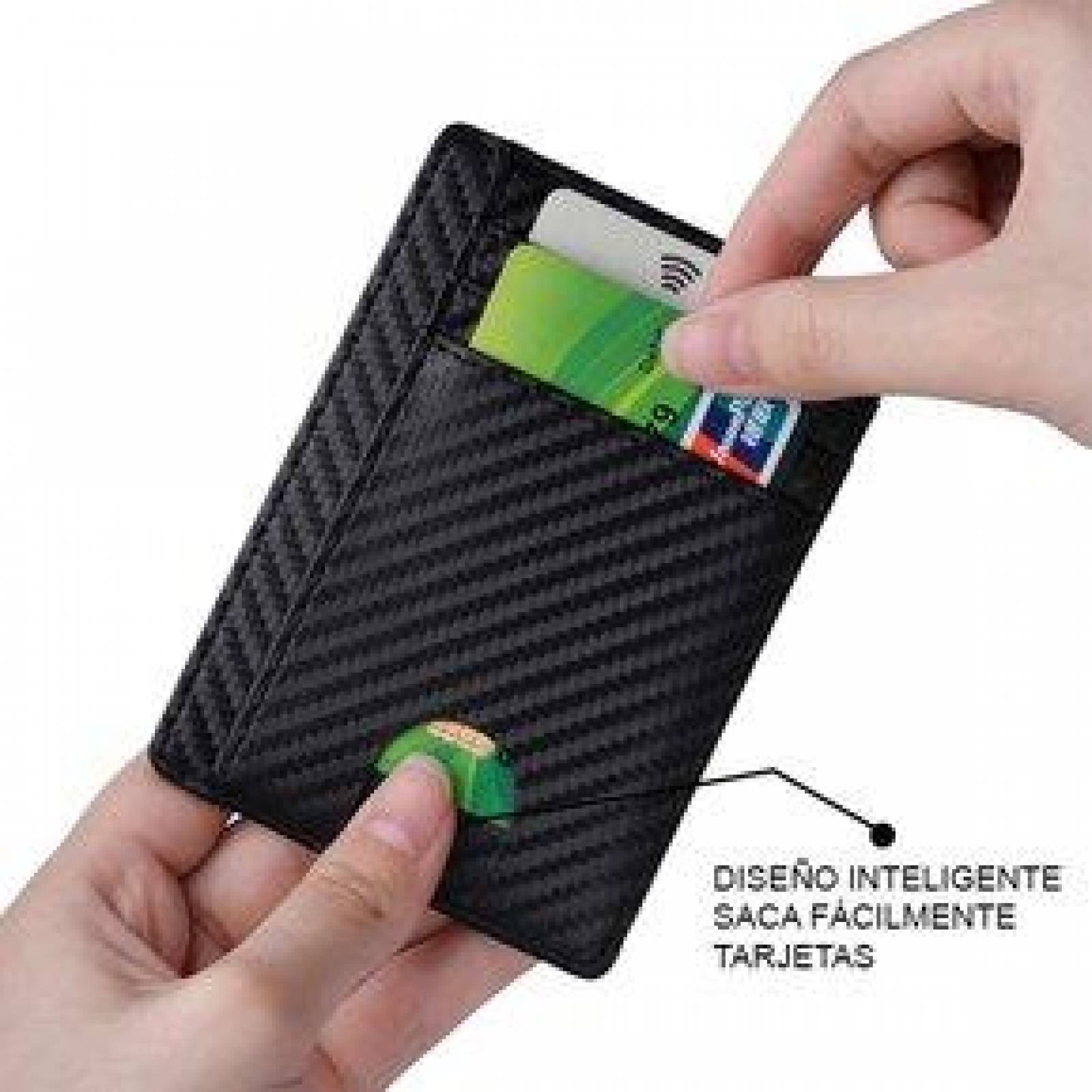 Tarjetero para Hombre Cartera Bloqueo RFID Evita Clonación Ultra Delgado