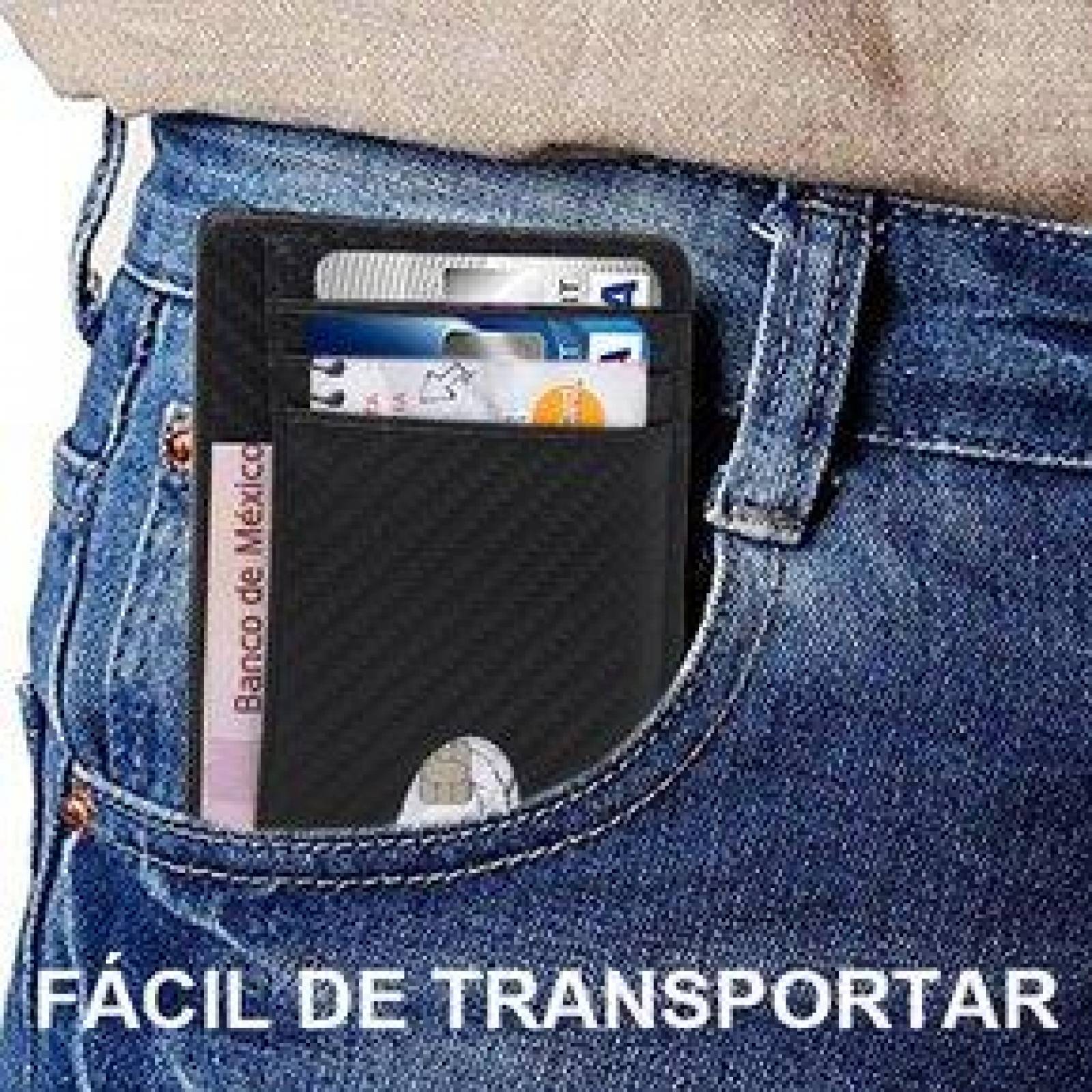 Tarjetero para Hombre Cartera Bloqueo RFID Evita Clonación Ultra Delgado