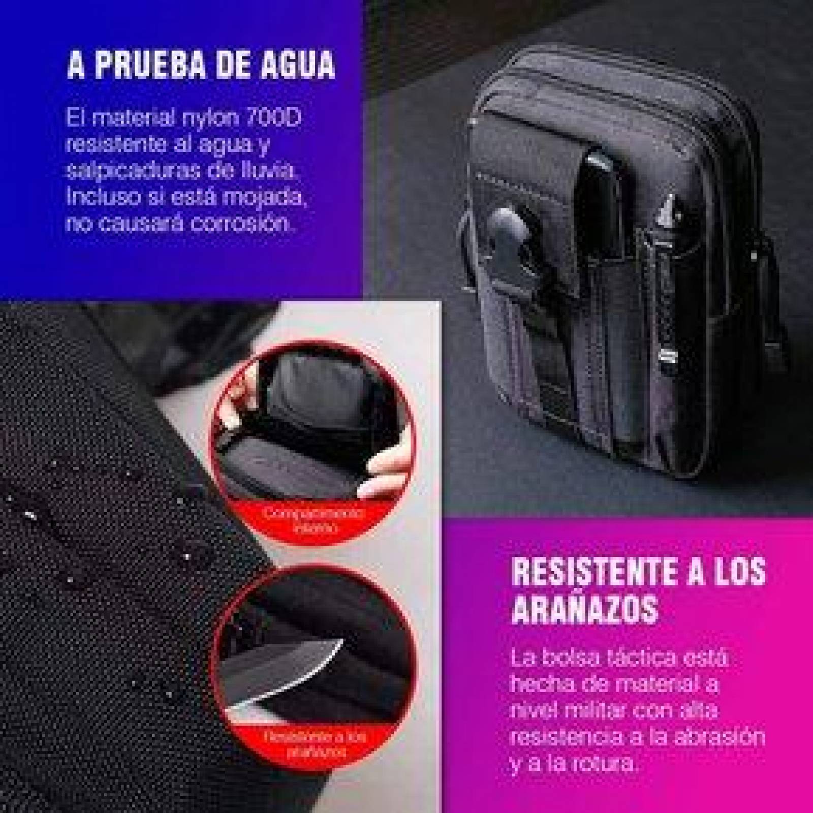 Cangurera Táctica para Hombre Compartimentos para Artículos Personales 