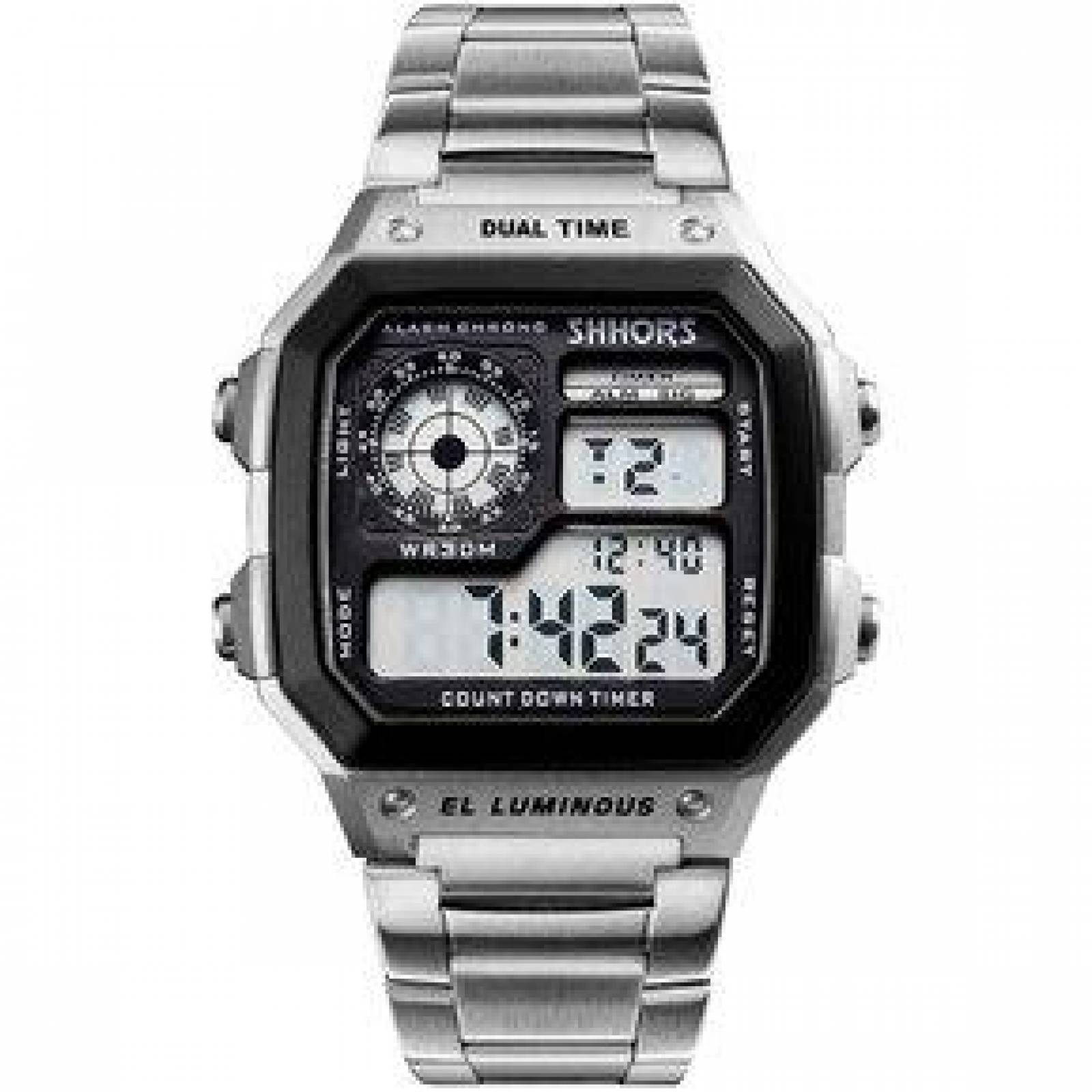 Reloj SHHORS Unisex Deportivo con Fechador Alarma Luz LED 