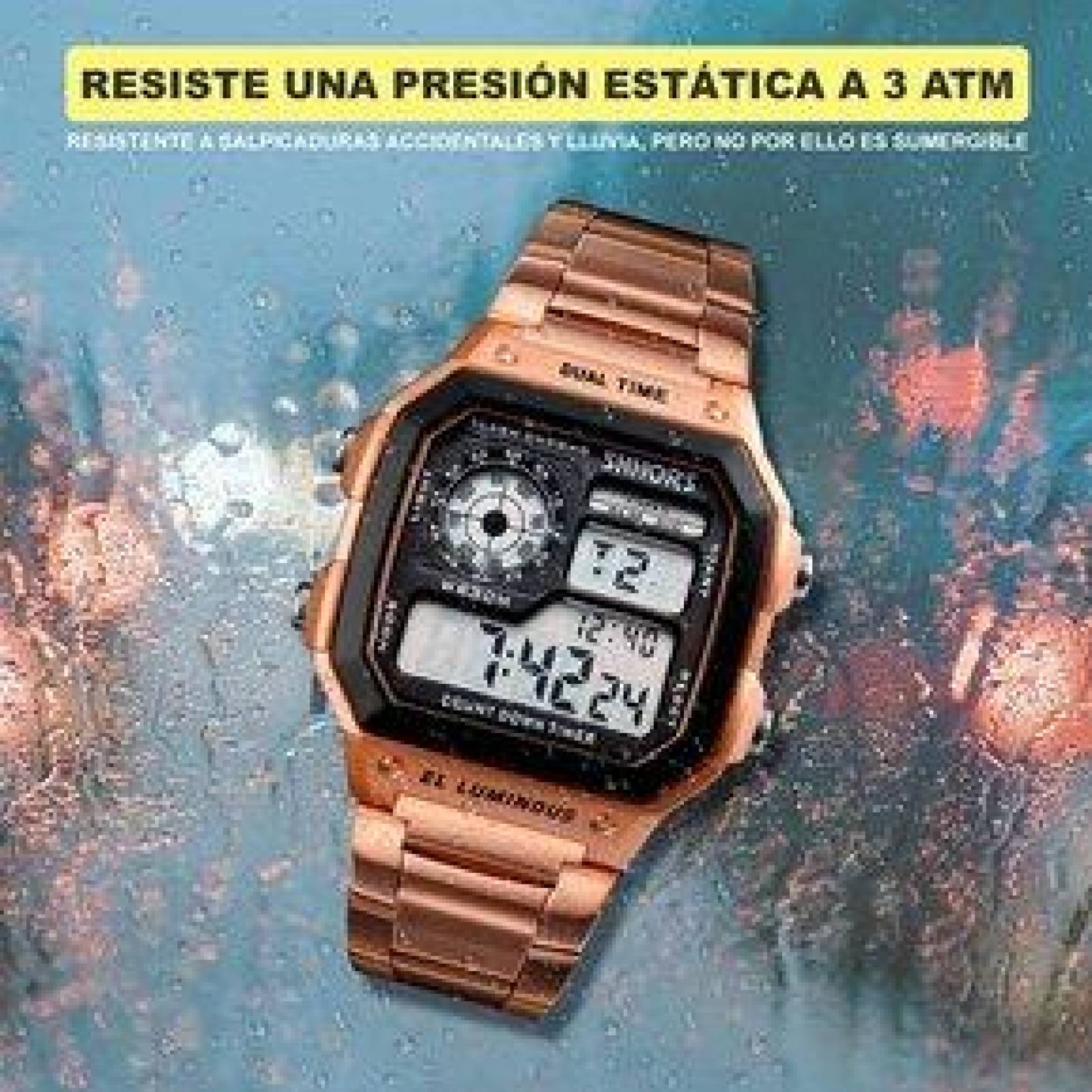 Reloj SHHORS Unisex Deportivo con Fechador Alarma Luz LED 