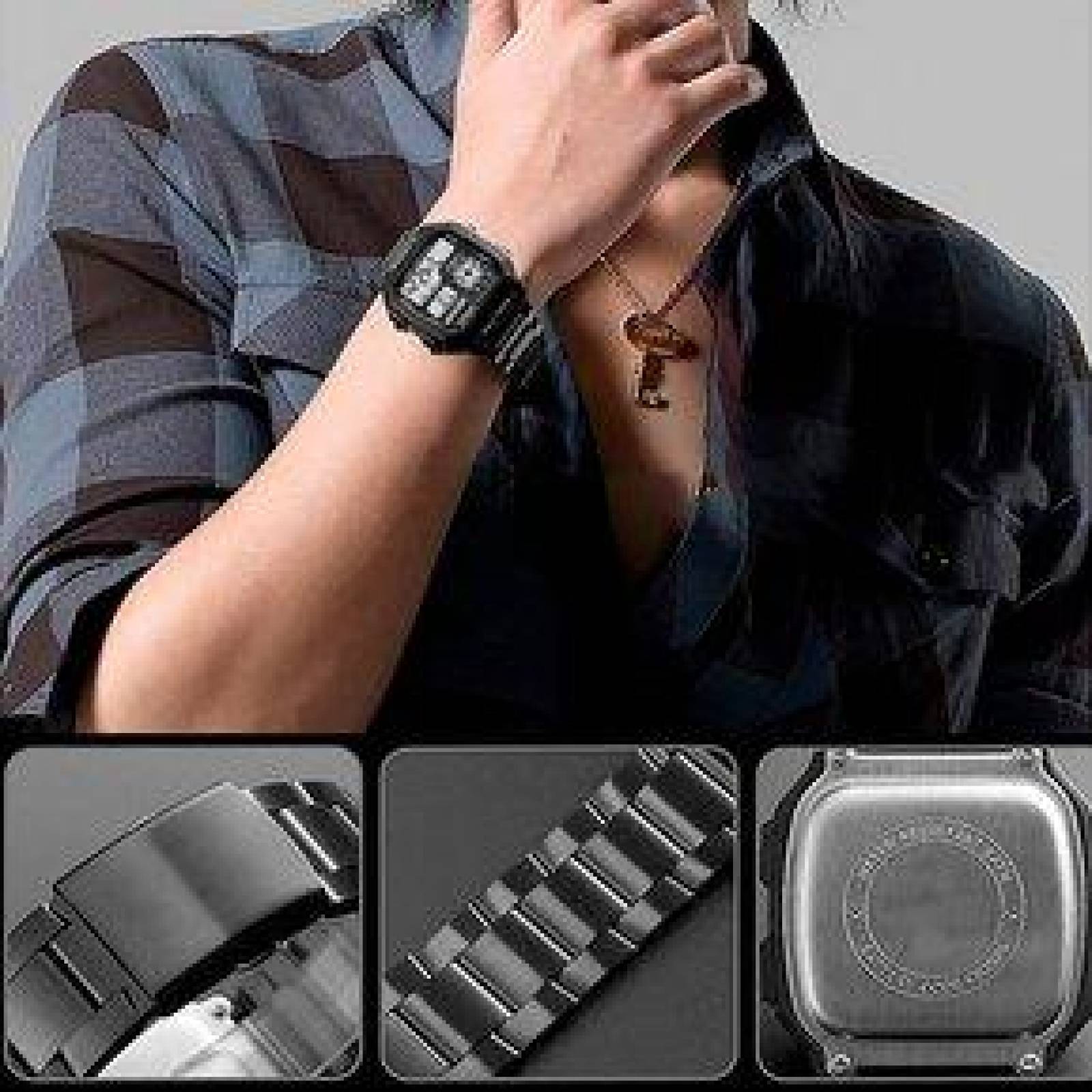 Reloj SHHORS Unisex Deportivo con Fechador Alarma Luz LED 