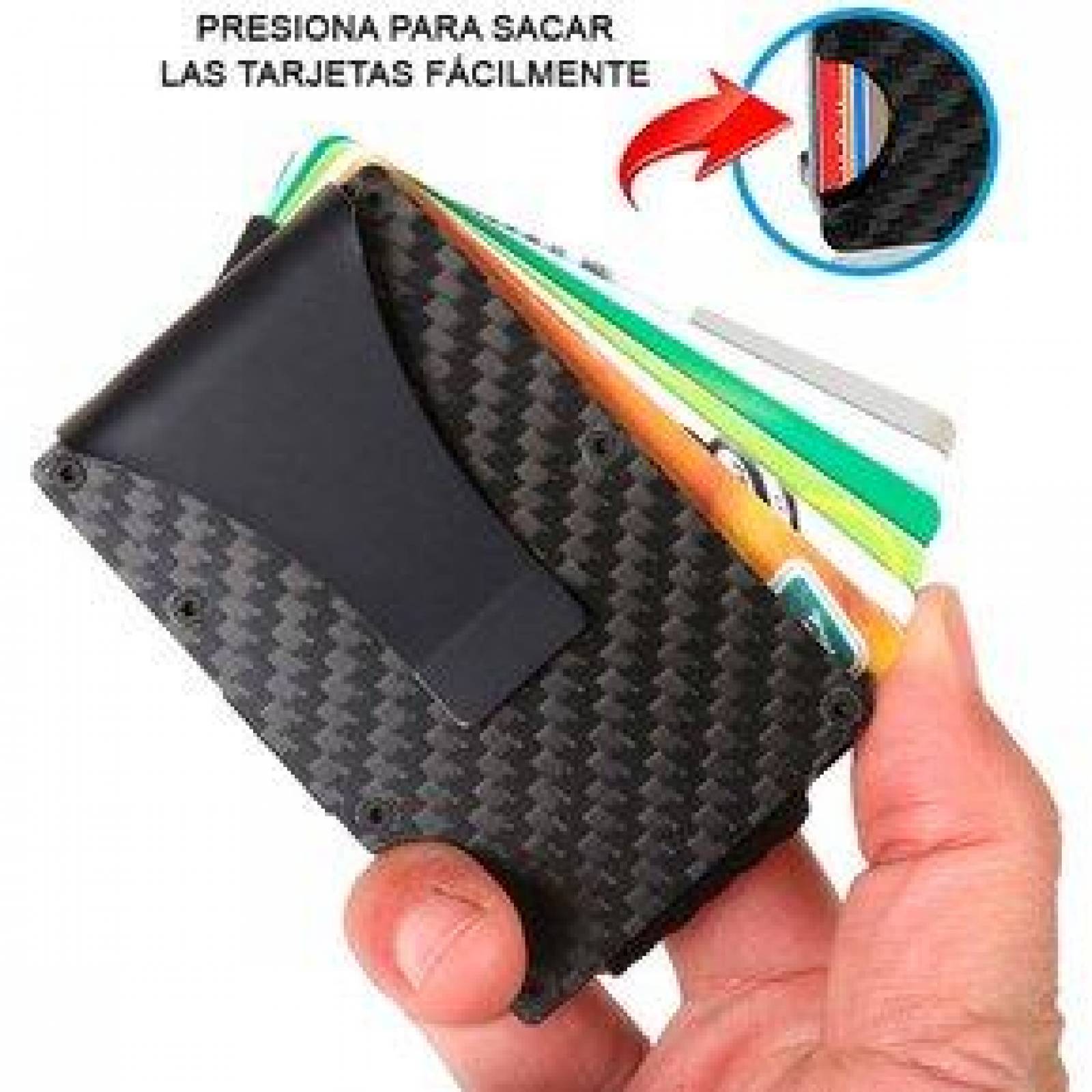 Tarjetero para Hombre Cartera Bloqueo RFID Evita Clonación Fraude 