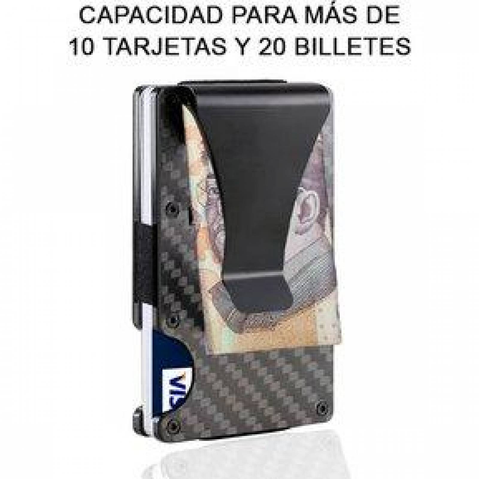 Tarjetero para Hombre Cartera Bloqueo RFID Evita Clonación Fraude 