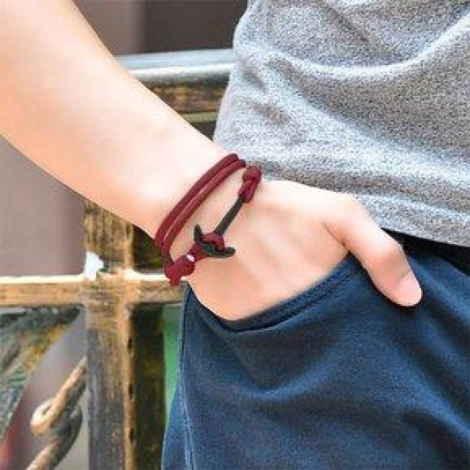 Pulsera Clásica Hombre Nautica Ancla Ajustable