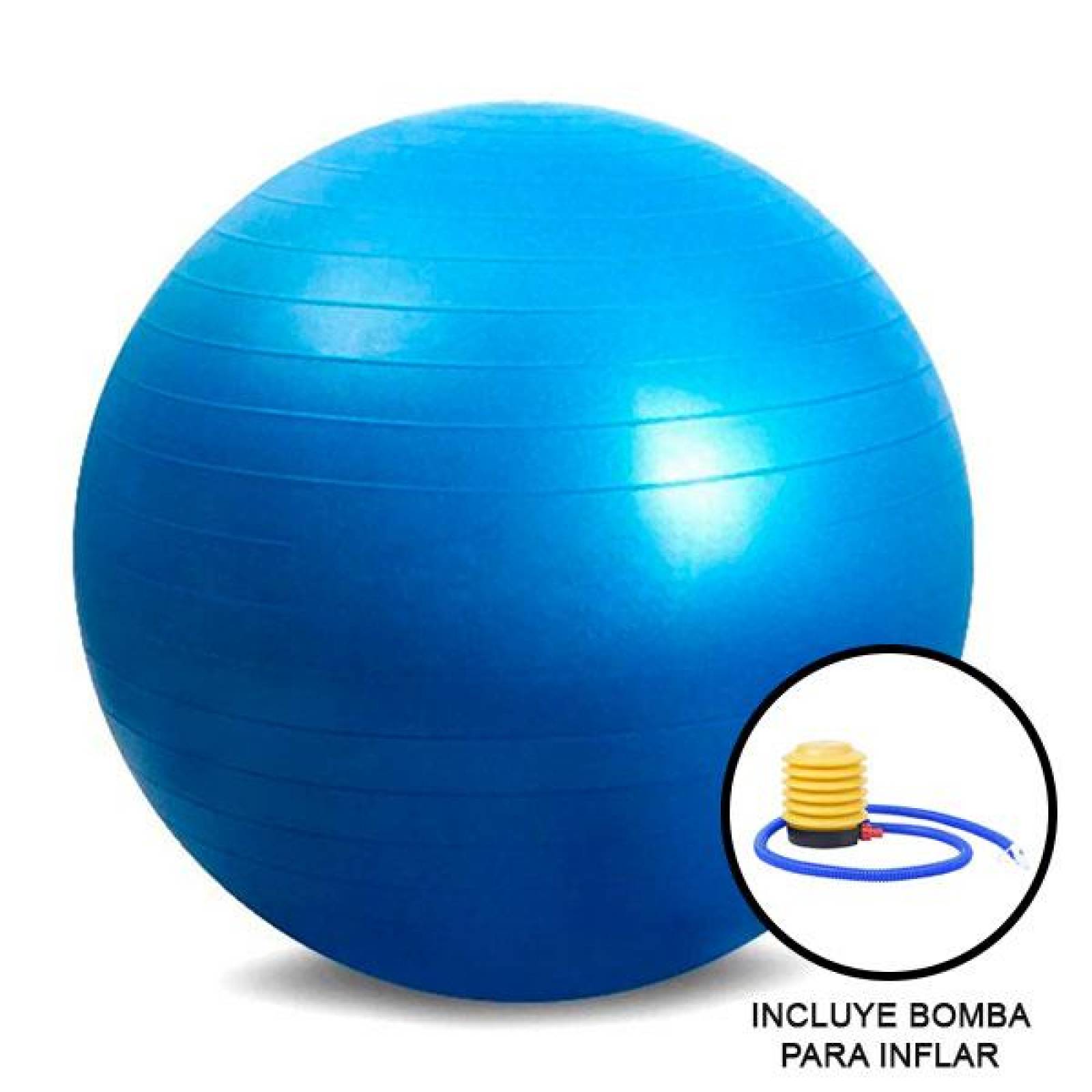 Pelota para Ejercicio, para Pilates, Yoga, Fitness, Resistente, con Bomba, Antideslizante, Multifunc Azul
