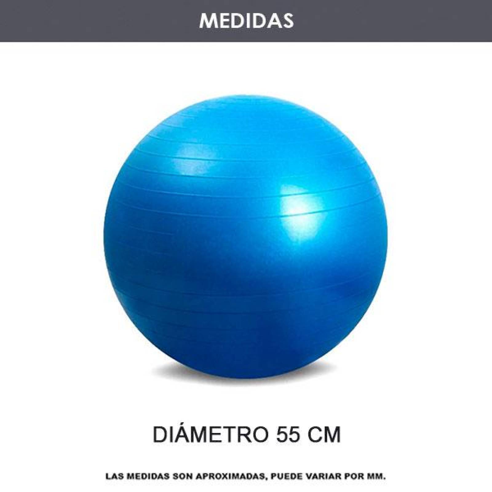 Pelota para Ejercicio, para Pilates, Yoga, Fitness, Resistente, con Bomba, Antideslizante, Multifunc Azul