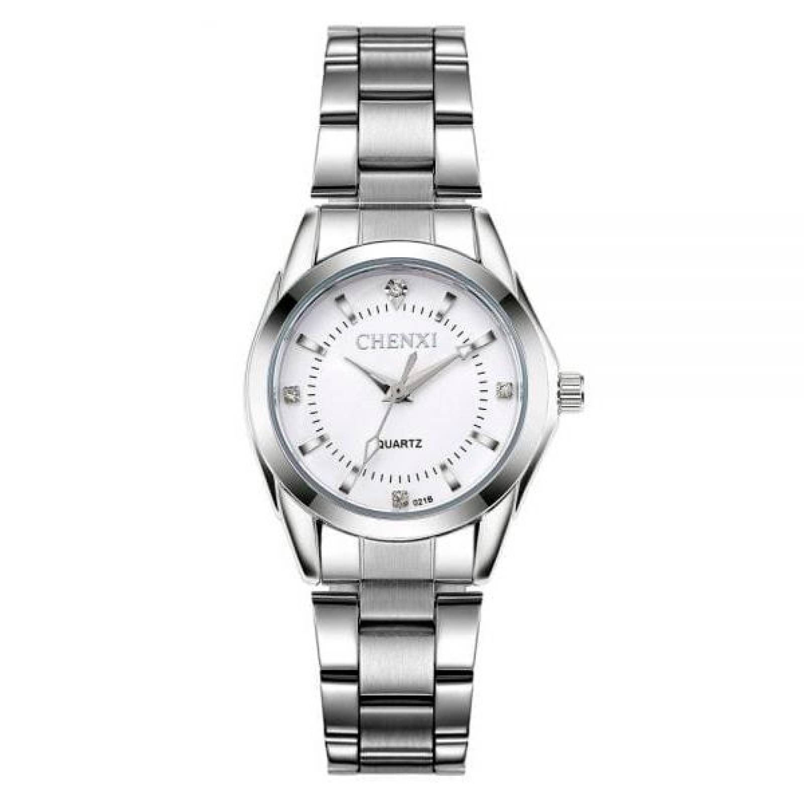 Chenxi, Reloj para Mujer, Análogo, Dama, Ajustable, 3 ATM, Diseño Único, Brilla, Movimiento de Cuarz Plateado 25 mm