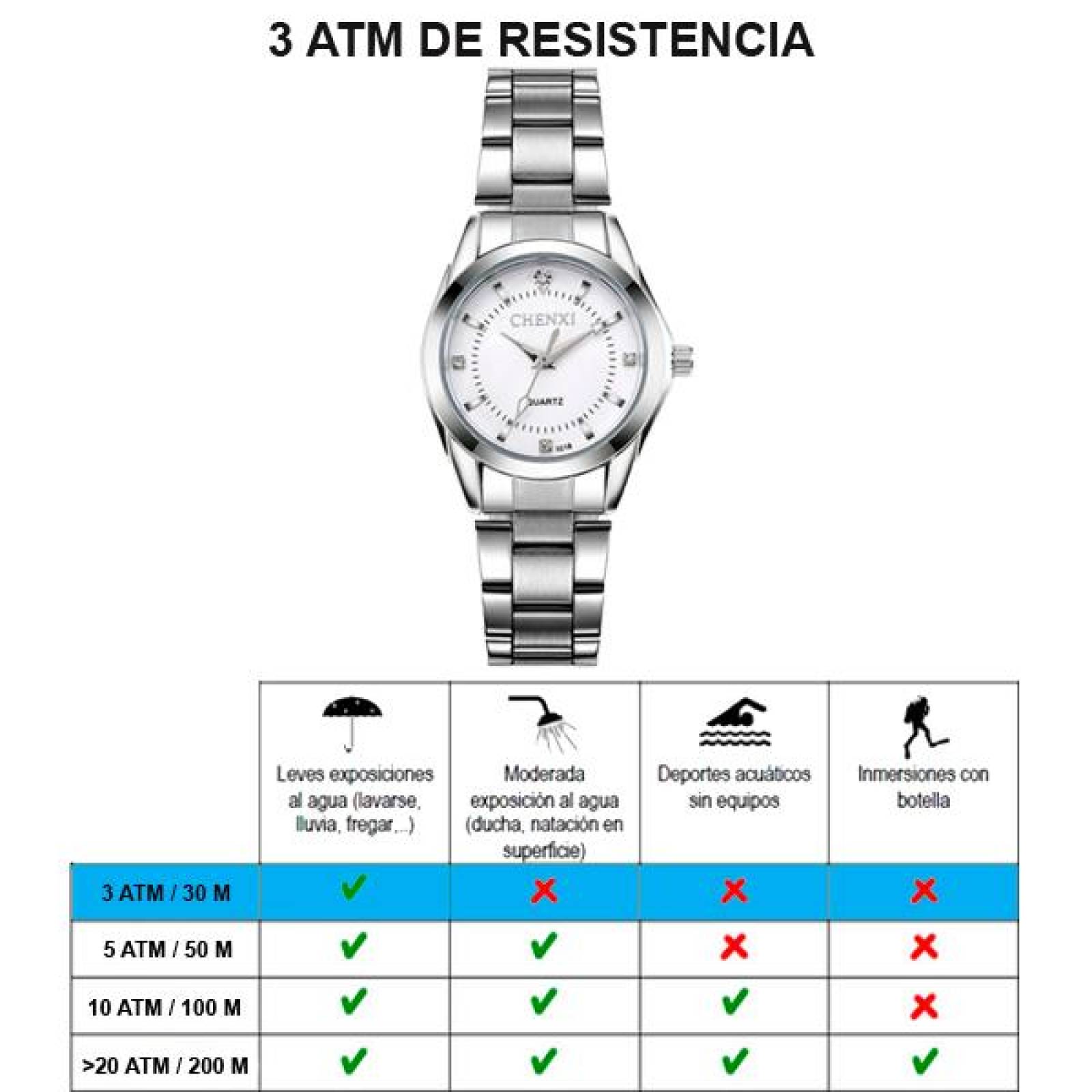 Chenxi, Reloj para Mujer, Análogo, Dama, Ajustable, 3 ATM, Diseño Único, Brilla, Movimiento de Cuarz Plateado 25 mm
