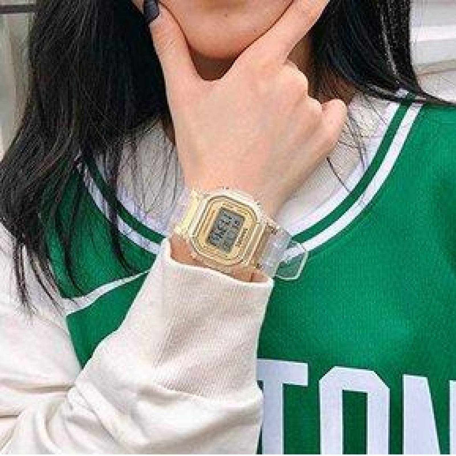 Reloj SHHORS Digital Diseño Retro Correa de Silicón, Broche de Hebilla 