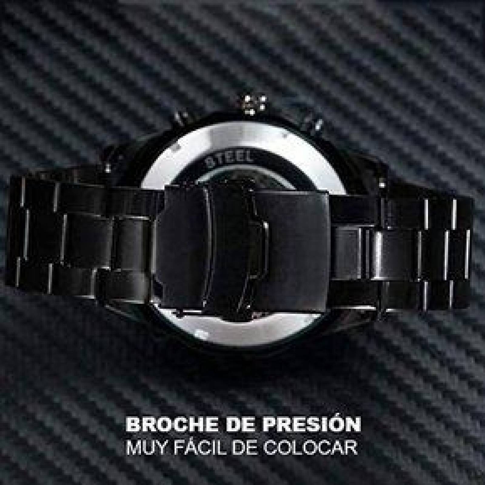 Reloj para Hombre, Mecánico, Calavera, Skull, Ajustable Broche presión 