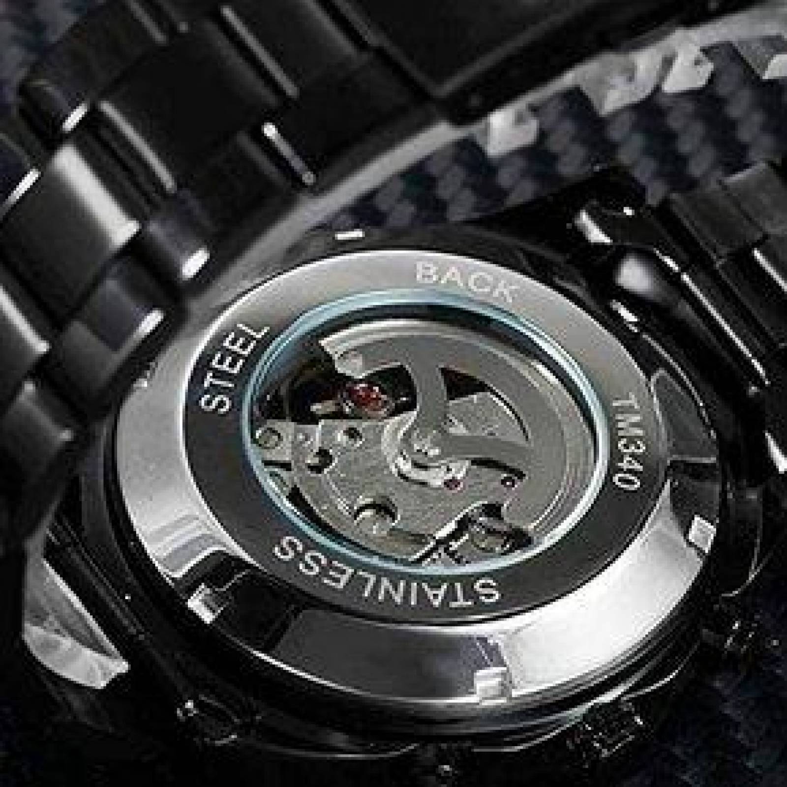 Reloj para Hombre, Mecánico, Calavera, Skull, Ajustable Broche presión 