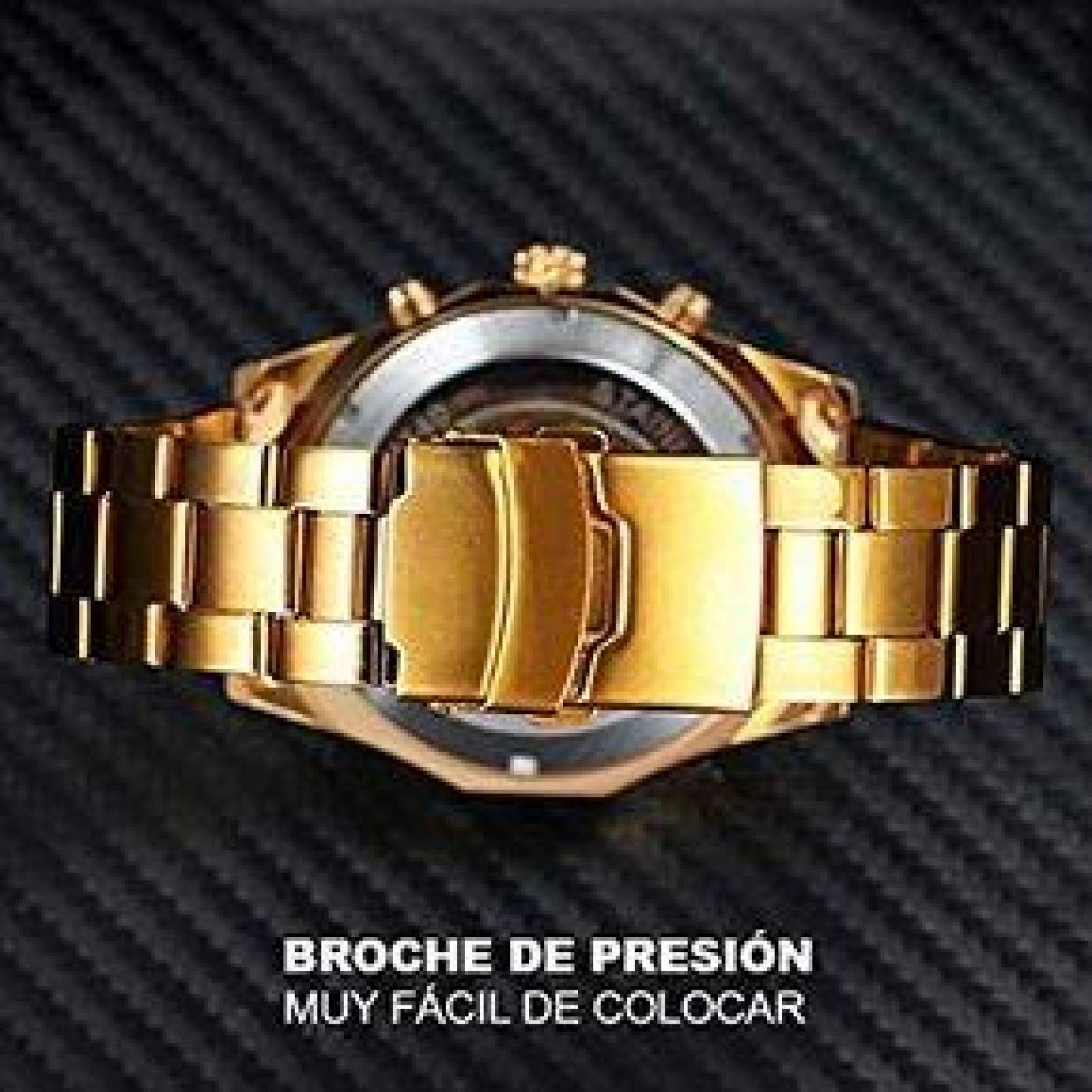 Reloj para Hombre, Mecánico, Calavera, Skull, Ajustable Broche presión 