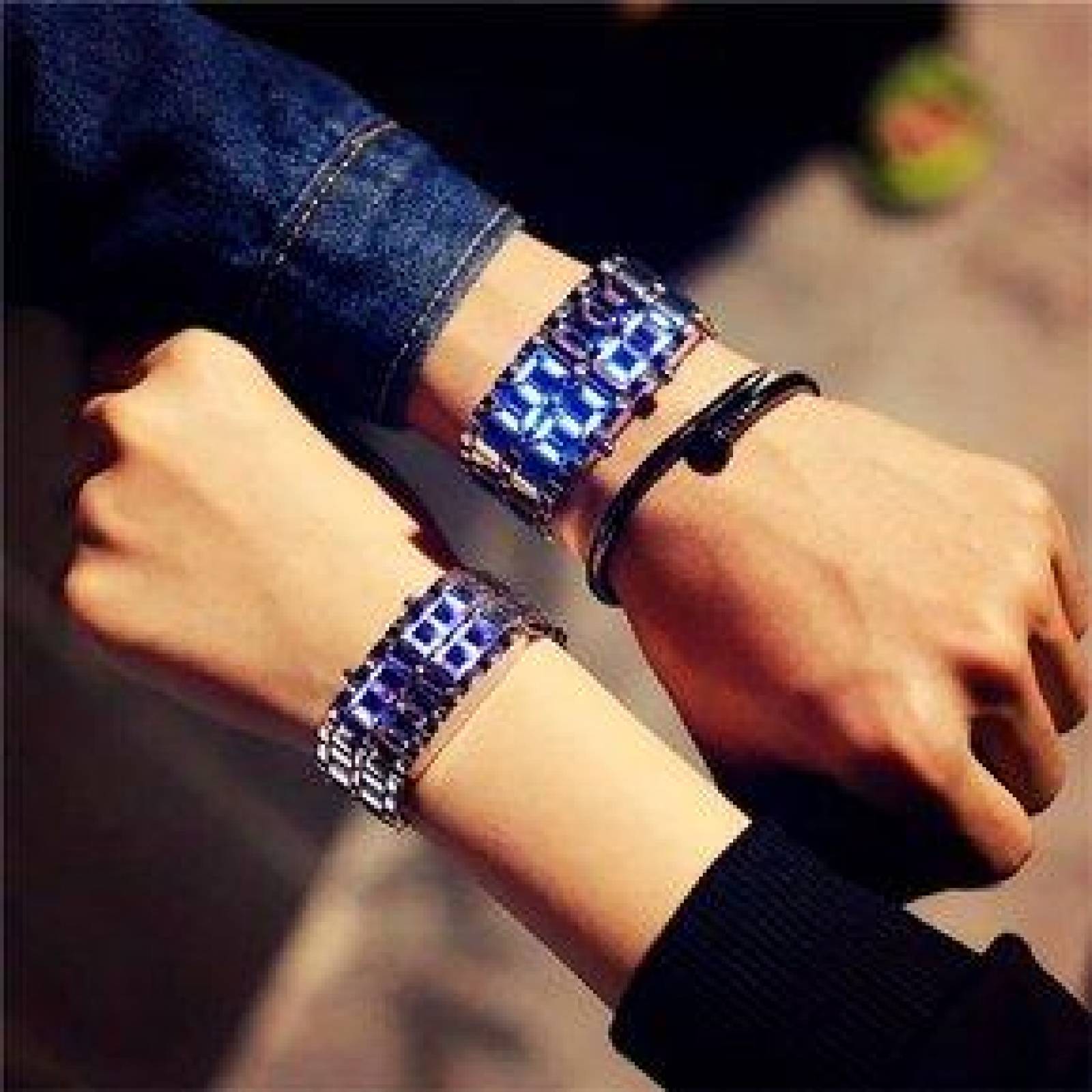 Reloj para Hombre Binario con Luz Led Estilo Samurai Casual Retro 