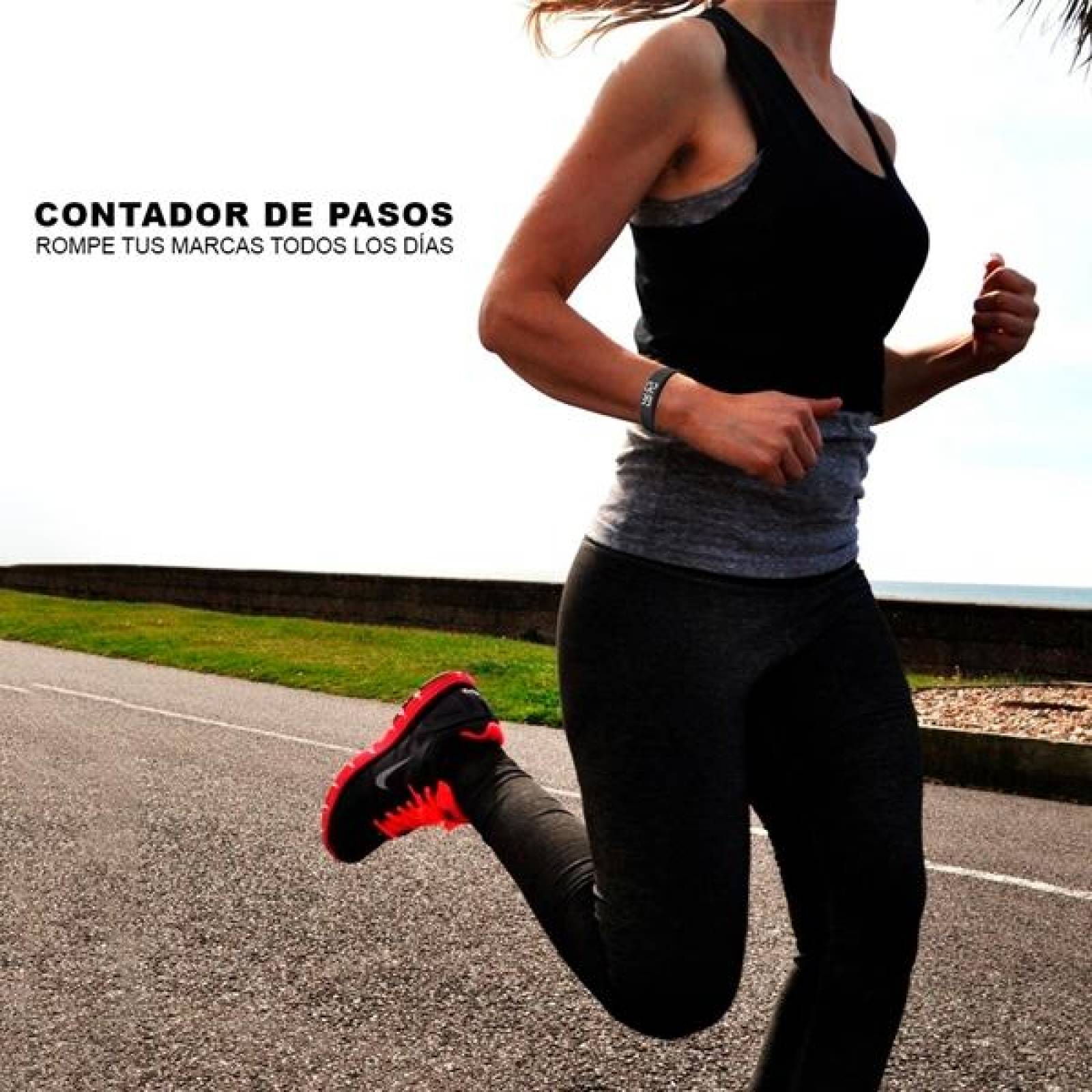 Reloj Pulsera, Fit Band, Carga USB, Fitness, Contador de Calorías, Pasos, Distancia, Calendario, Neg 