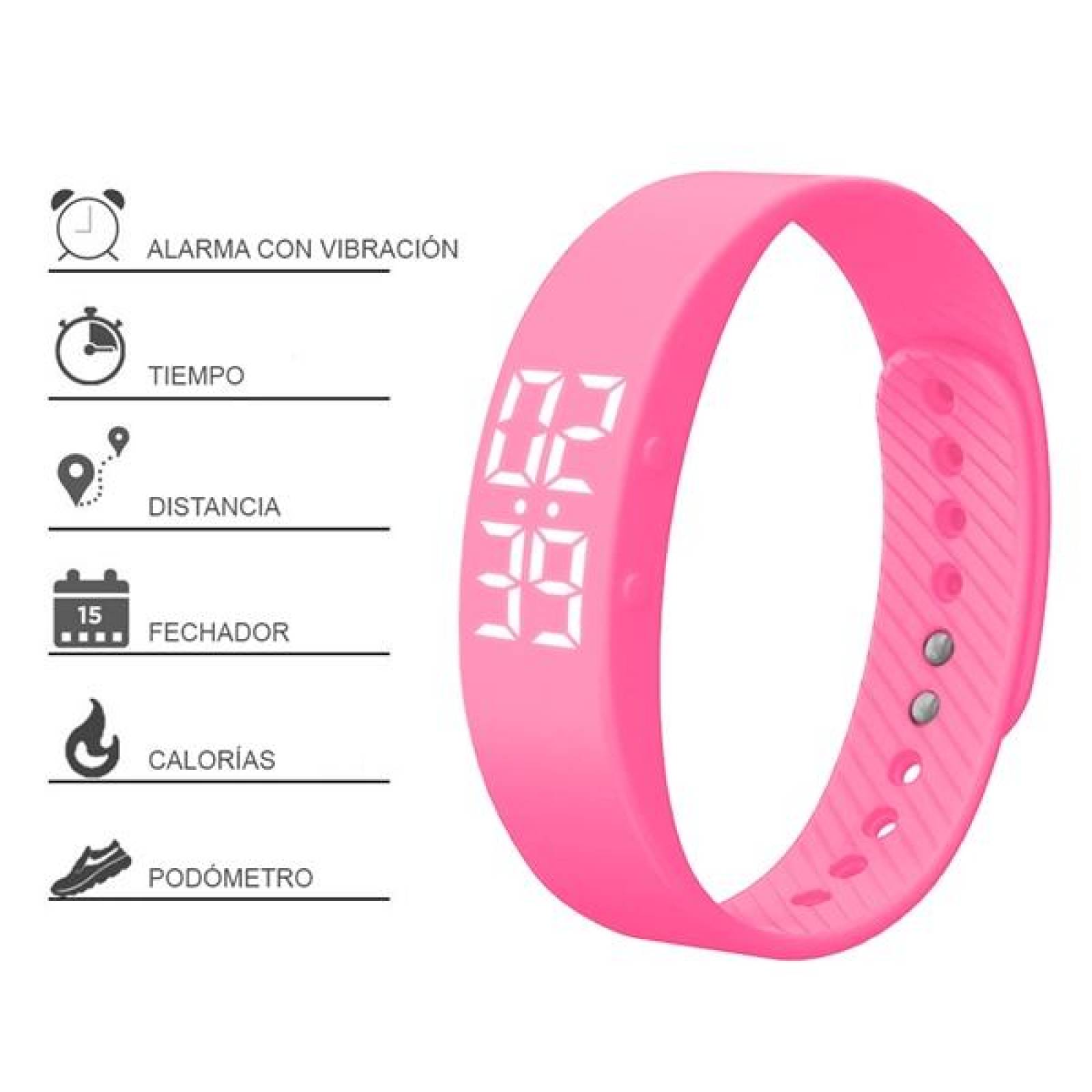 Reloj Pulsera, Fit Band, Carga USB, Fitness, Contador de Calorías, Pasos, Distancia, Calendario, Neg 