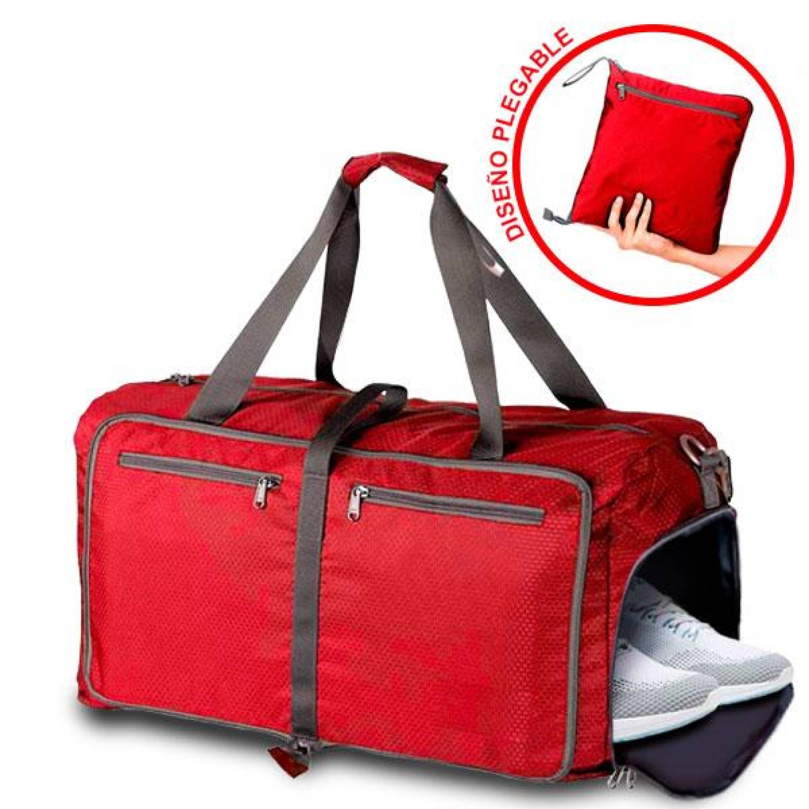 Maleta Plegable, Multifuncional, Amplia, Resistente, Mochila, Cómoda, Azul Rojo